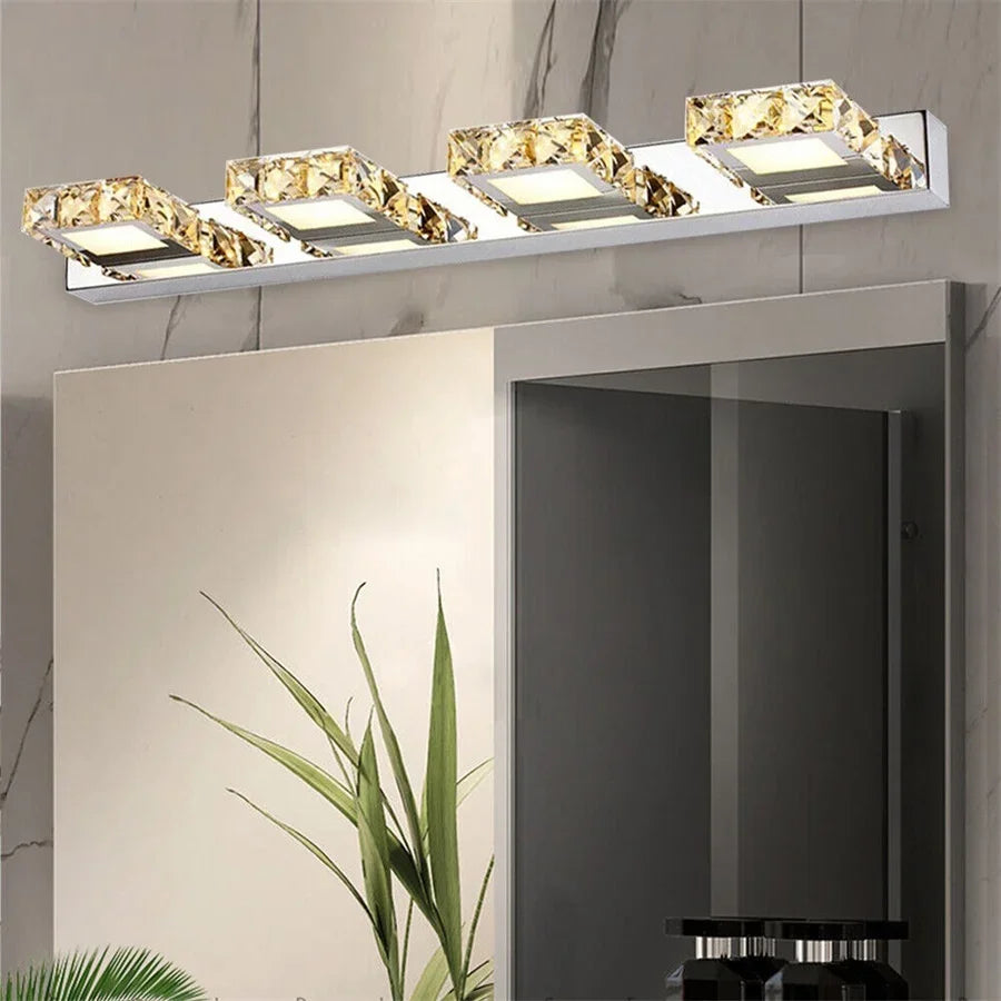 LED Lights for Bathroom Mirror 4 LED Crystal Mirror Front Vanity Lights Make-up Wall Lamp - Joanie B 25