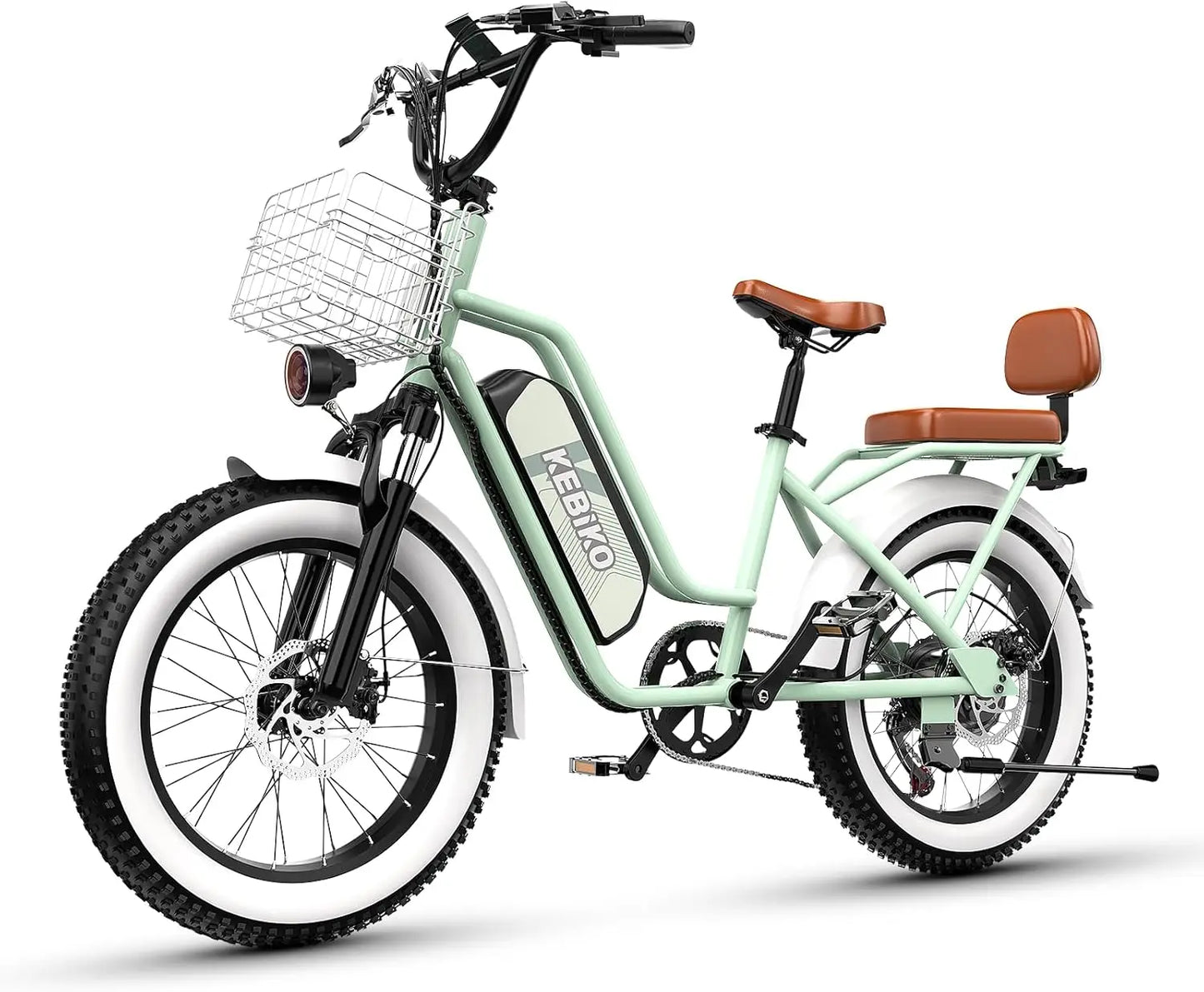 Two Seater Electric Bike with 48V 20AH Removable Battery and 20x4.0 Fat Tires for Adults Max Range 80 Miles and Speed Up to 30 MPH - Joanie B 25