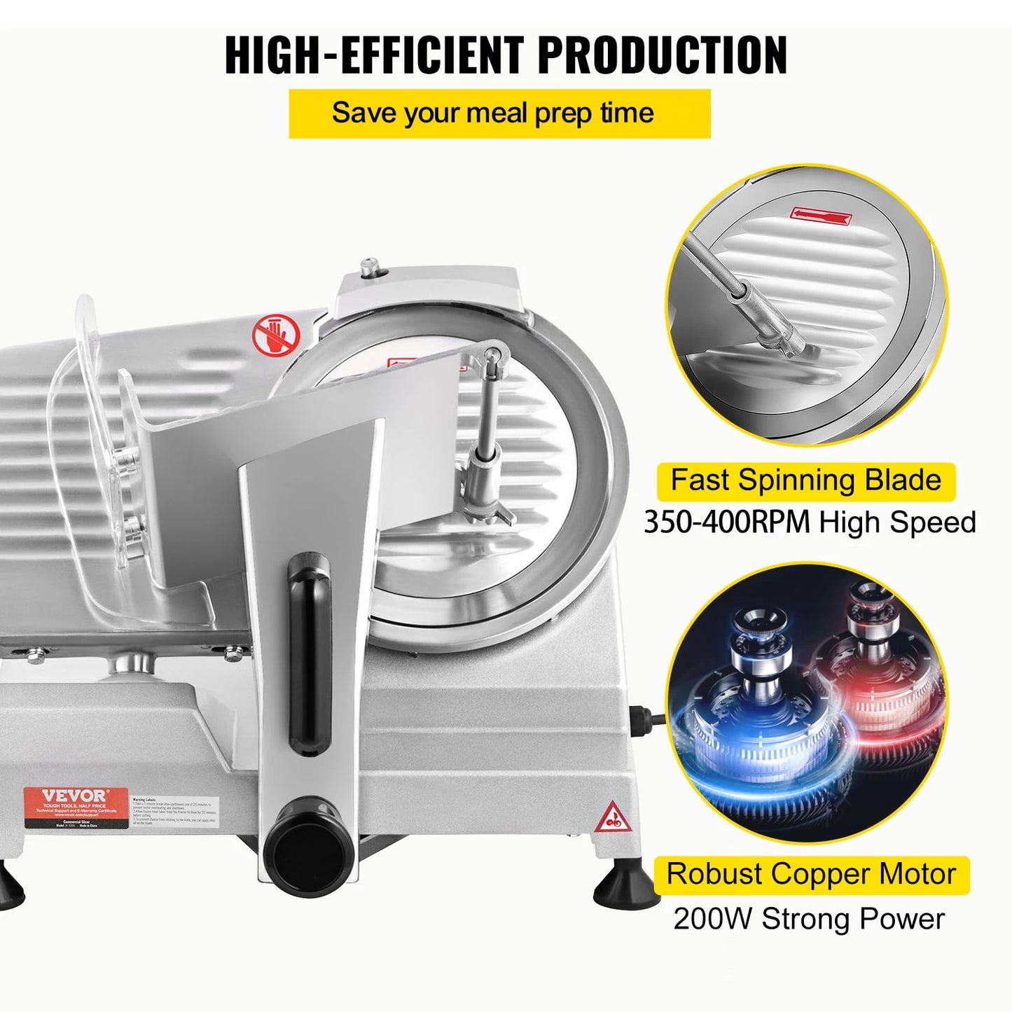 VEVOR Electric Meat Slicer 200W 240W 320W 340W Adjustable Thickness Deli Food Slicer for Home and Commercial Use - Joanie B 25