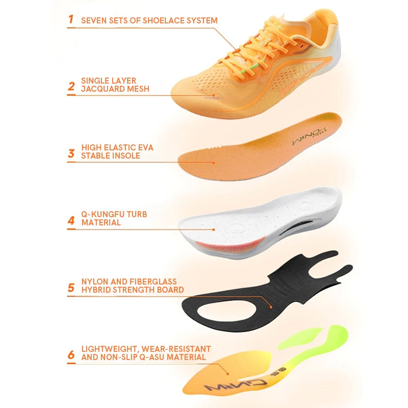 QIAODAN Qiang Feng 2.0 Marathon Running Shoes Men 2024 New Professional Breathable Anti Slippery Lightweight Sneakers - Joanie B 25