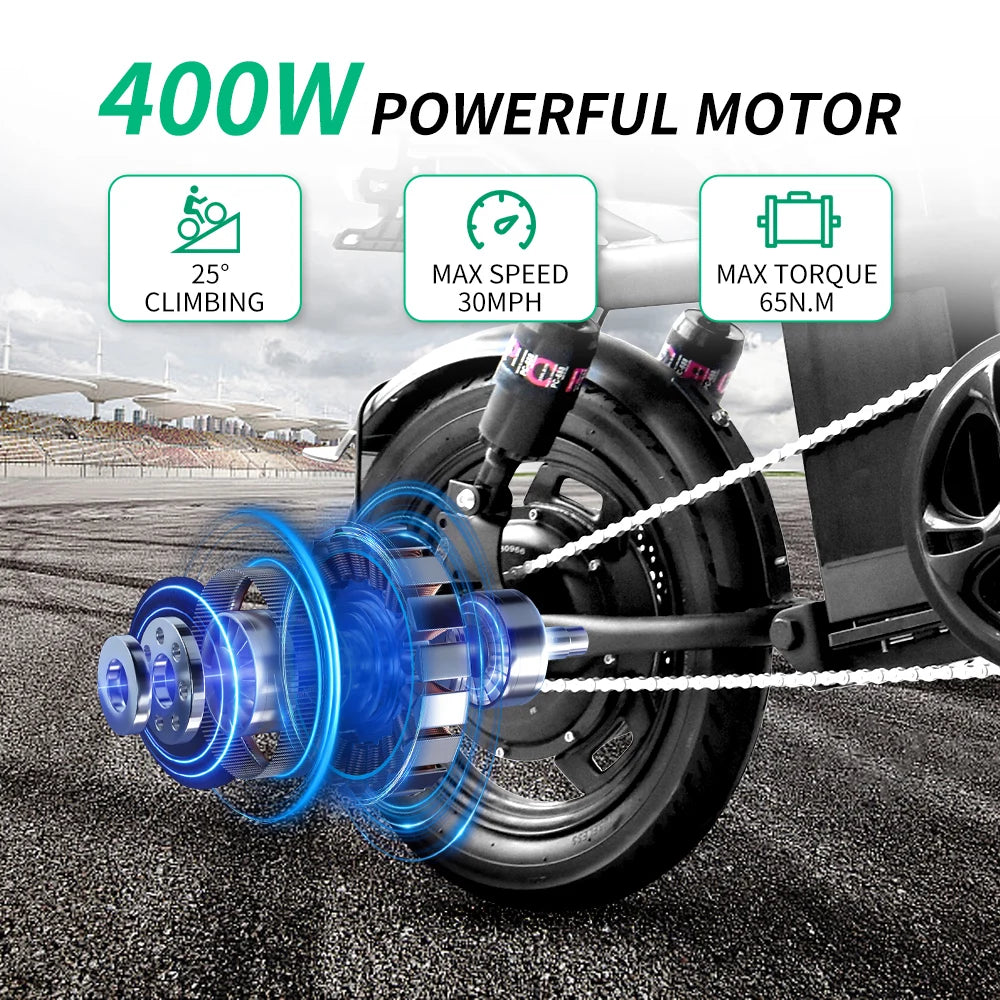 IDOTATA 48V 10Ah Foldable Electric Bike Throttle 400W Motor Electric Bicycle for Adults Mini Ebike for Urban Commuter Man Woman - Joanie B 25
