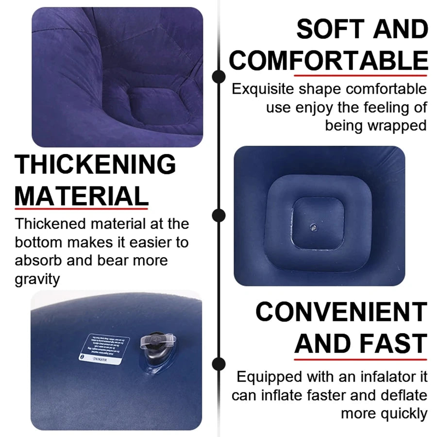 Large Lazy Inflatable Sofa Chair PVC Lounger Seat Bean Bag Sofa Pouf Couch Tatami Garden Outdoor Camping Furniture - Joanie B 25
