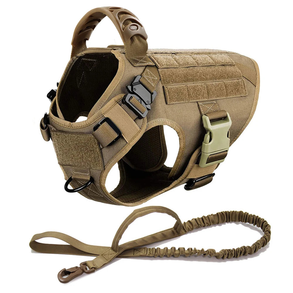 Large Dog Harness and Leash Set for German Shepherd and Malinois Training Walking Vest with Collar and Padded Breathable Mesh for Medium and Large Dogs - Joanie B 25