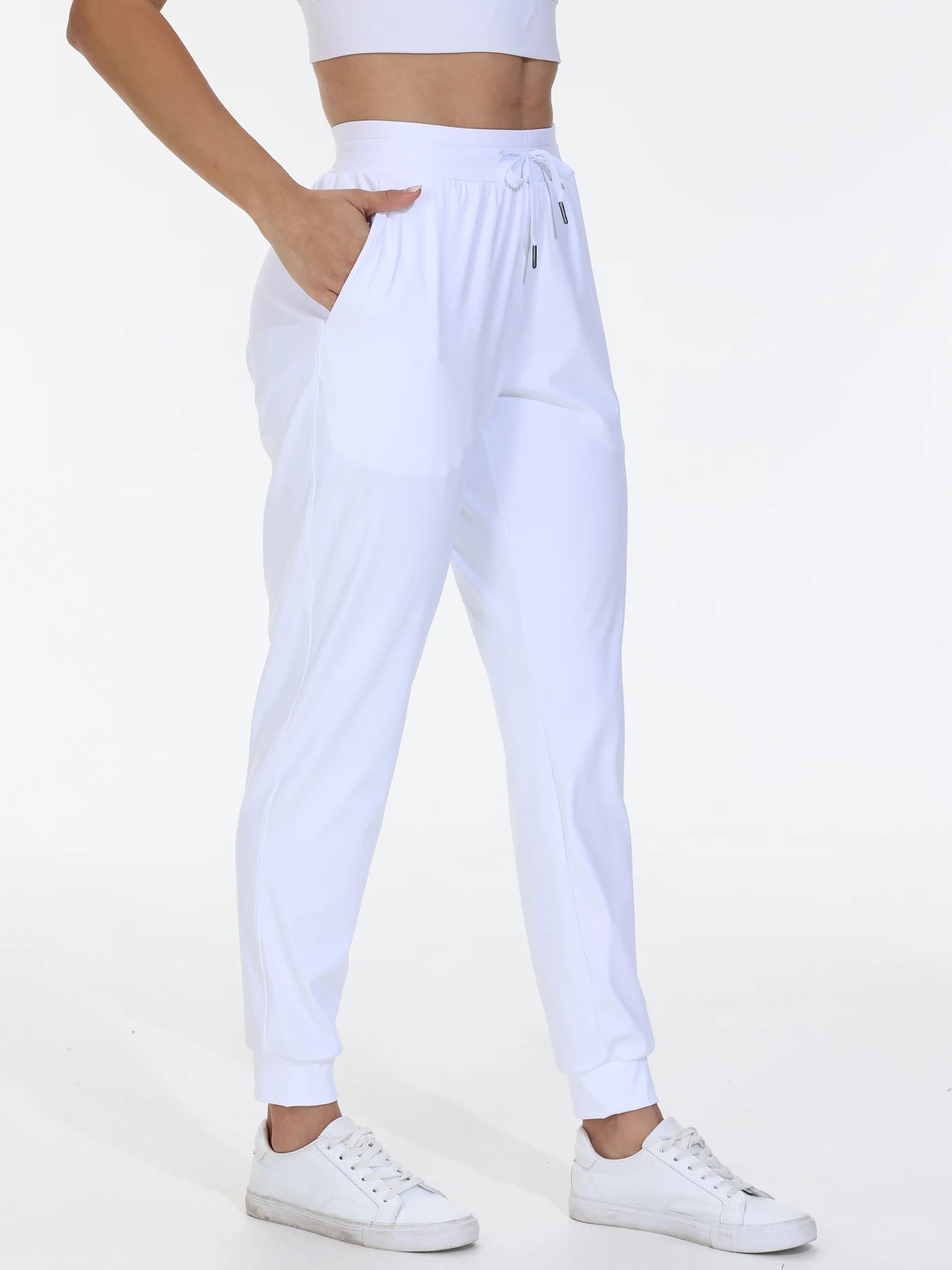 Fitness Jogging Pants Women Elastic Waist Drawstring Yoga