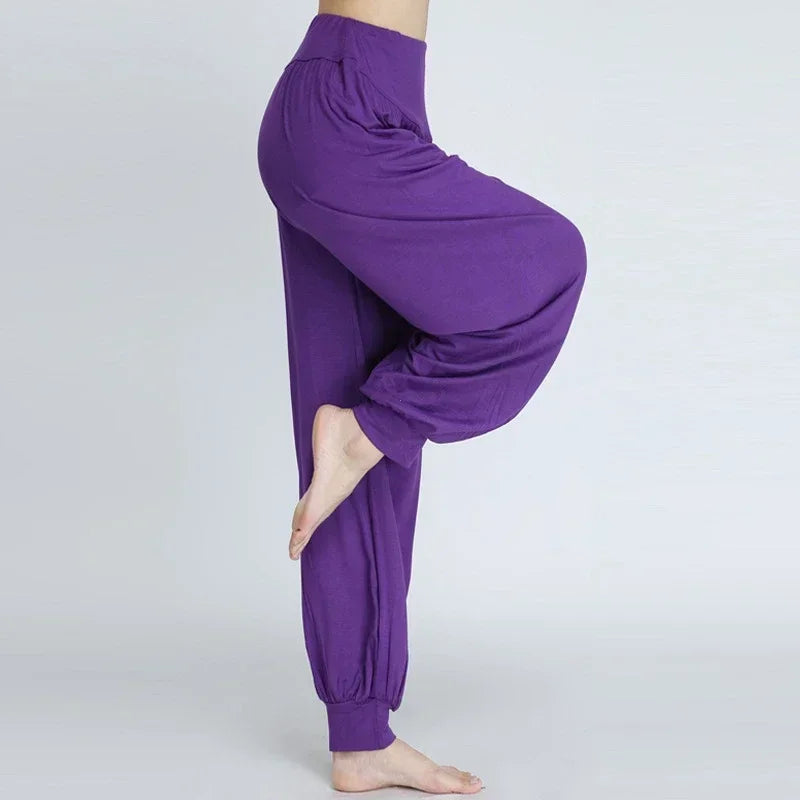 Womens Elastic Loose Casual Yoga Pants Breathable Soft