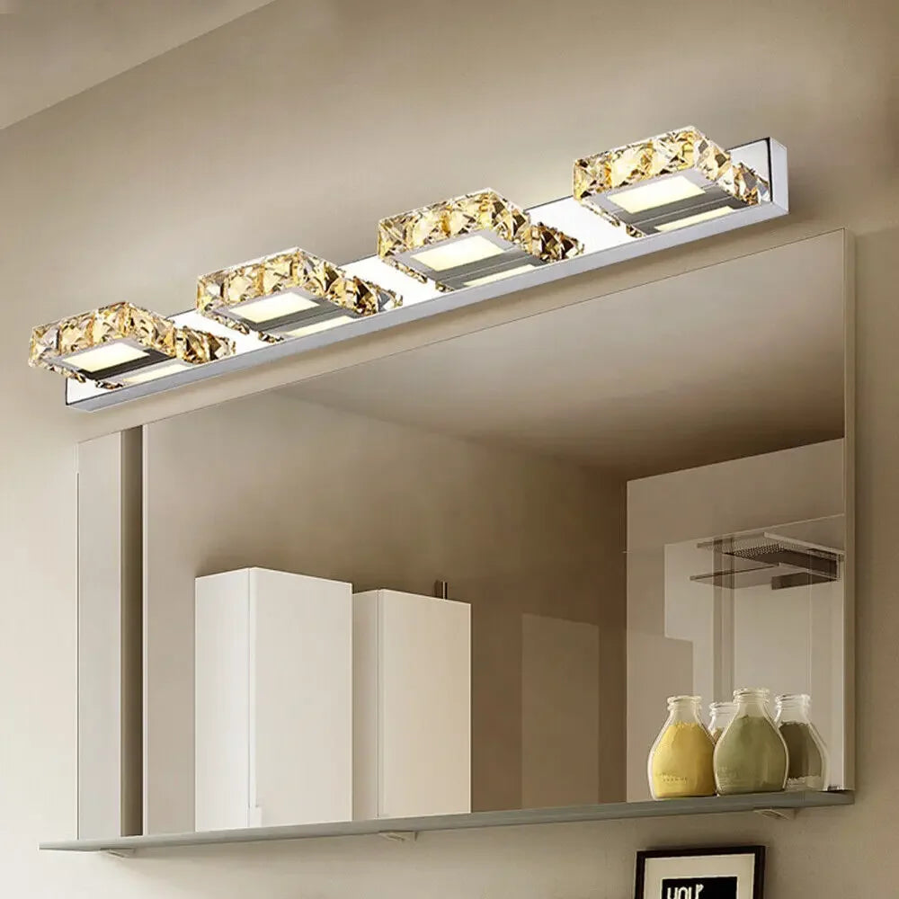 LED Lights for Bathroom Mirror 4 LED Crystal Mirror Front Vanity Lights Make-up Wall Lamp - Joanie B 25