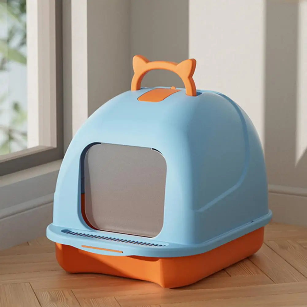 90 Degree Lift Cat Litter Box Spacious Enclosed Cat Toilet with Lid and Scoop Kit for Easy Cleaning Pet Supplies - Joanie B 25