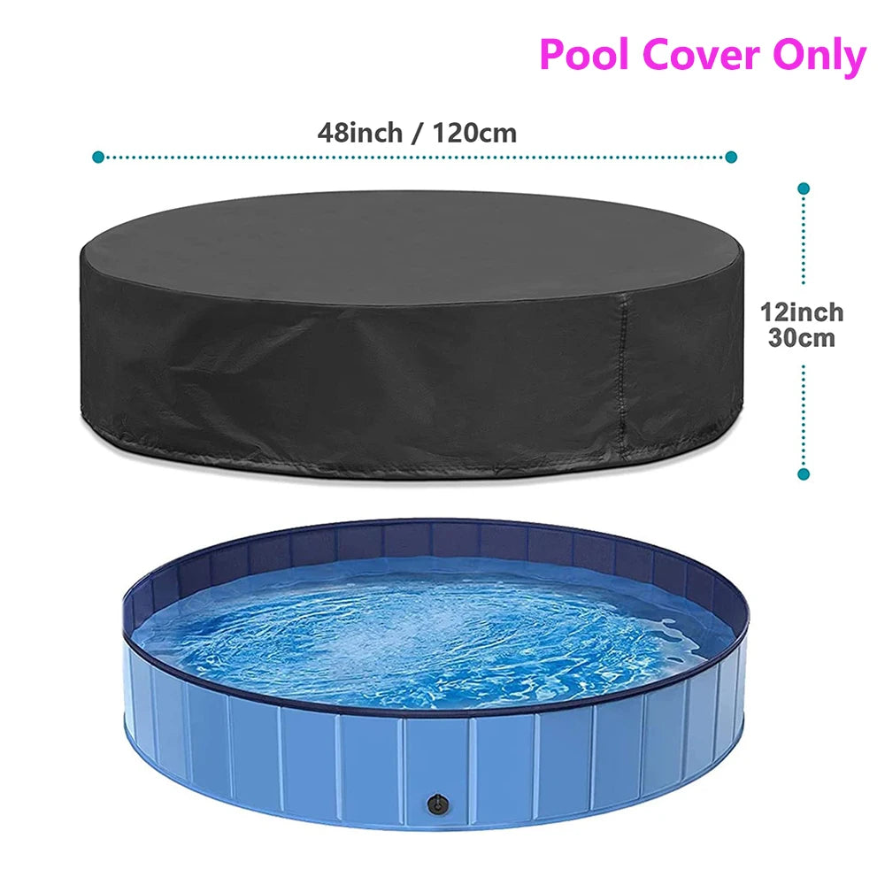 Portable Large Dog Swimming Pool with Cover Foldable Plastic Bath Tub Scratch-Resistant Pet Pool for Dogs and Pets - Joanie B 25