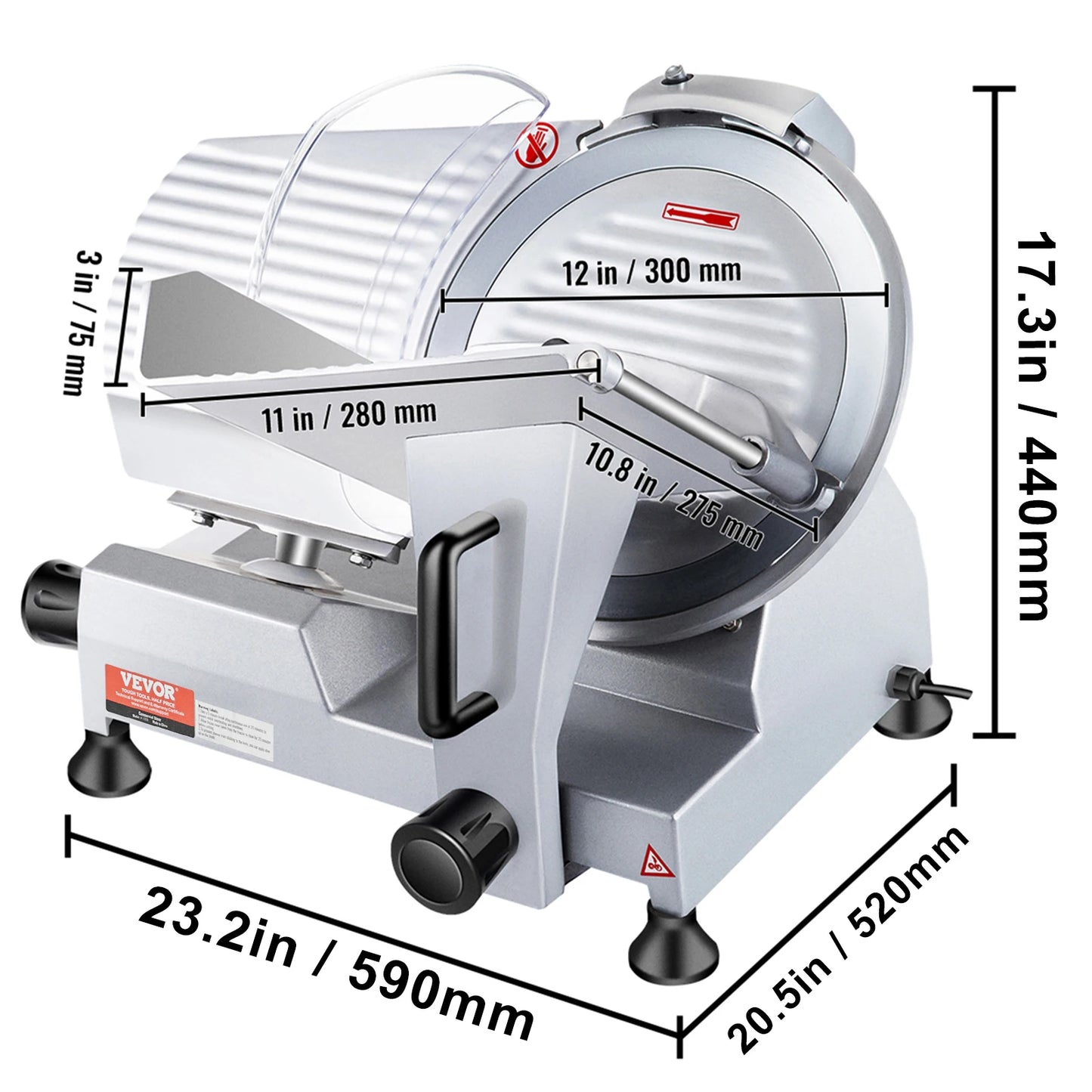 VEVOR Electric Meat Slicer 200W 240W 320W 340W Adjustable Thickness Deli Food Slicer for Home and Commercial Use - Joanie B 25