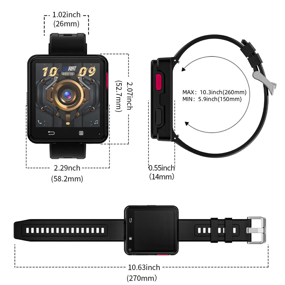 LOKMAT APPLLP 2 Max Dual Camera Android 11 Smart Watch with 4G WiFi Video Calls and Mini Phone - Joanie B 25