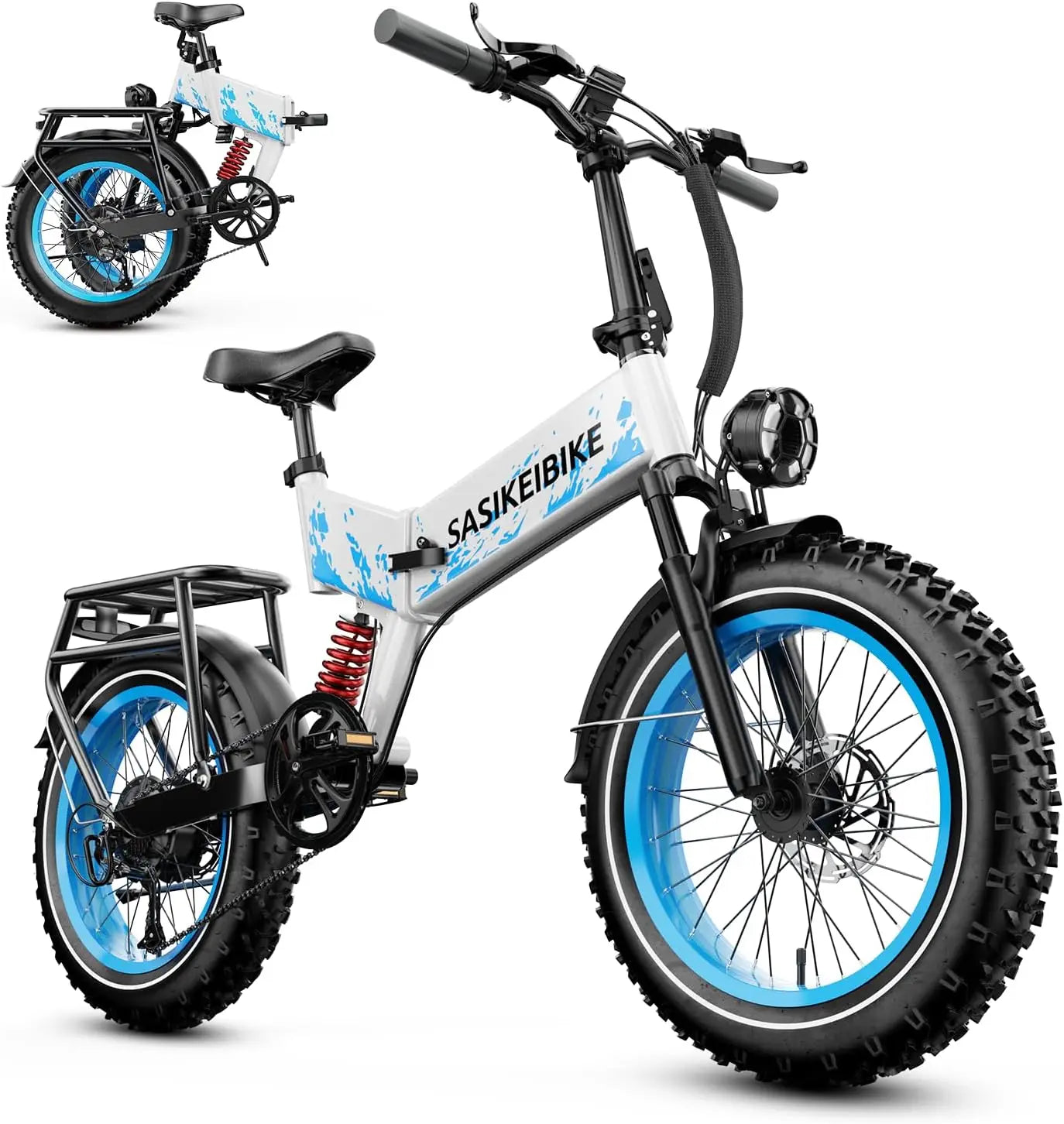Folding Electric Bike for Adults with Peak 1500W Motor 52V 20Ah Removable Battery Max 70 Miles and 30 MPH 20 Inch Fat Tire Ebike - Joanie B 25