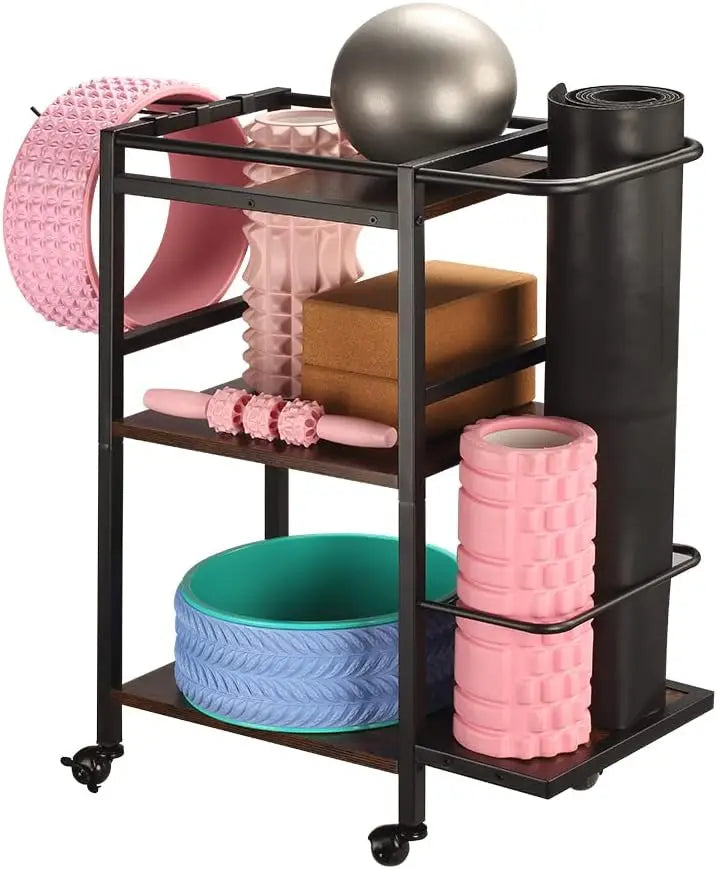 Multi-Functional Yoga Mat Storage Rack Home Gym Rack Workout Equipment Organizer for Yoga Mat Foam Roller Dumbbell and Accessories - Joanie B 25