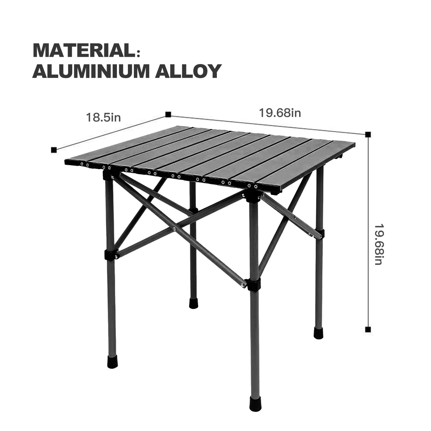 Compact Camping Table Portable Foldable Aluminum Side Table with Carry Bag Lightweight Roll Up Design - Joanie B 25