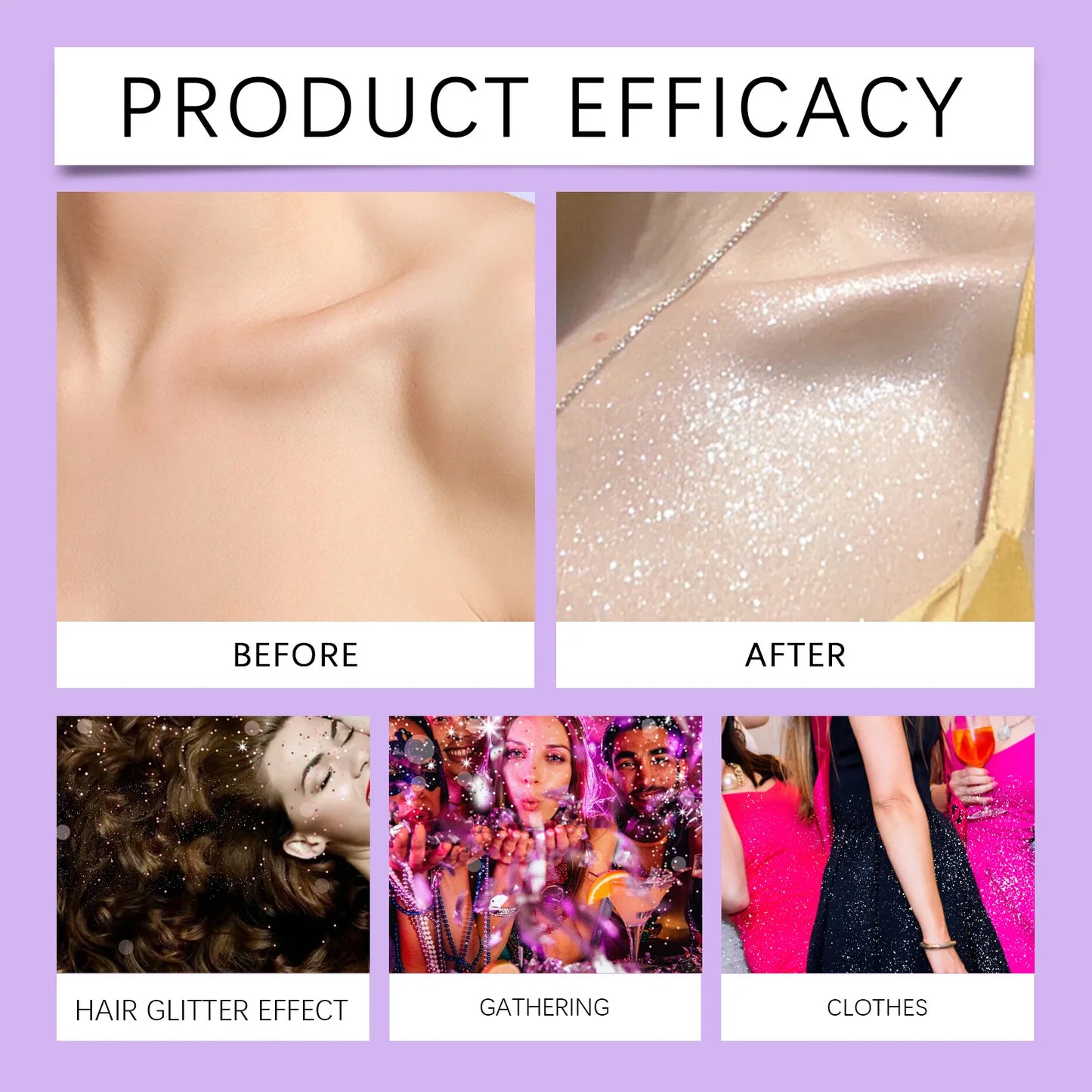 EELHOE Highlighter Powder Spray Body Liquid Highlight Waterproof High Gloss Glitter Illuminator Makeup Face Contour Cosmetics - Joanie B 25