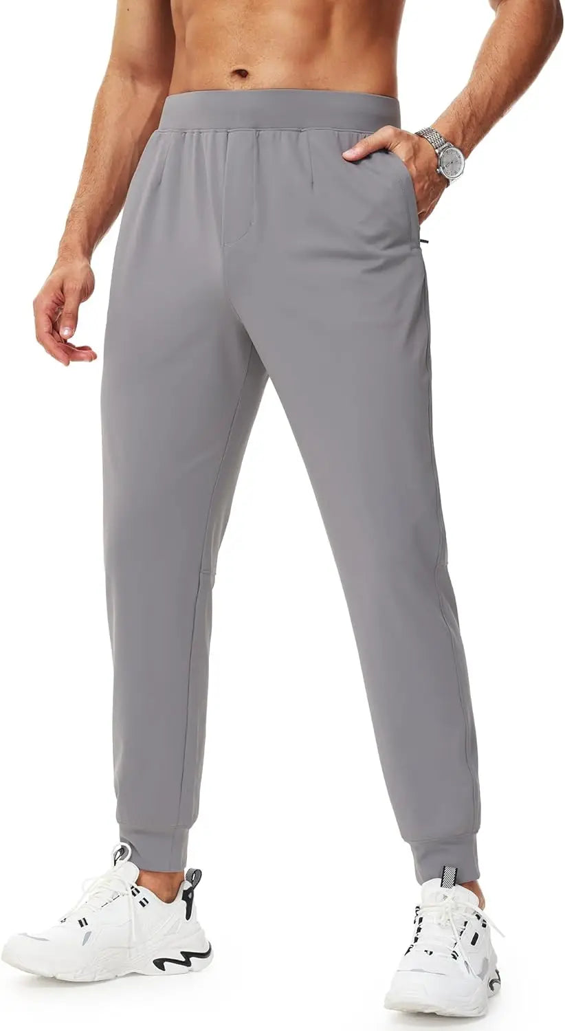 Urbest Men's Stretch Golf Pants with Zipper Pockets Slim Fit Athletic Sweatpants for Men Workout Travel Running - Joanie B 25