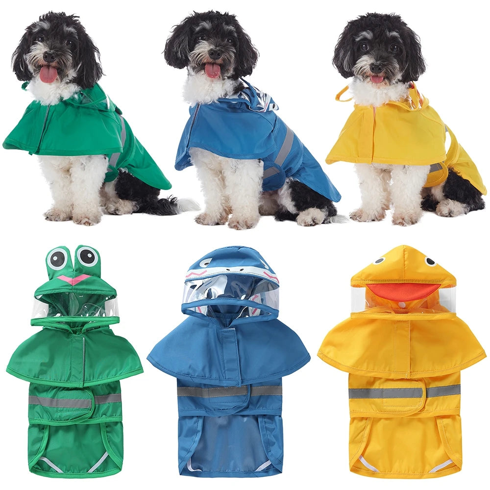 Fashionable Reflective Pet Dog Raincoat Waterproof Hooded Jacket for Big Dogs Cute Animal Raincoat - Joanie B 25
