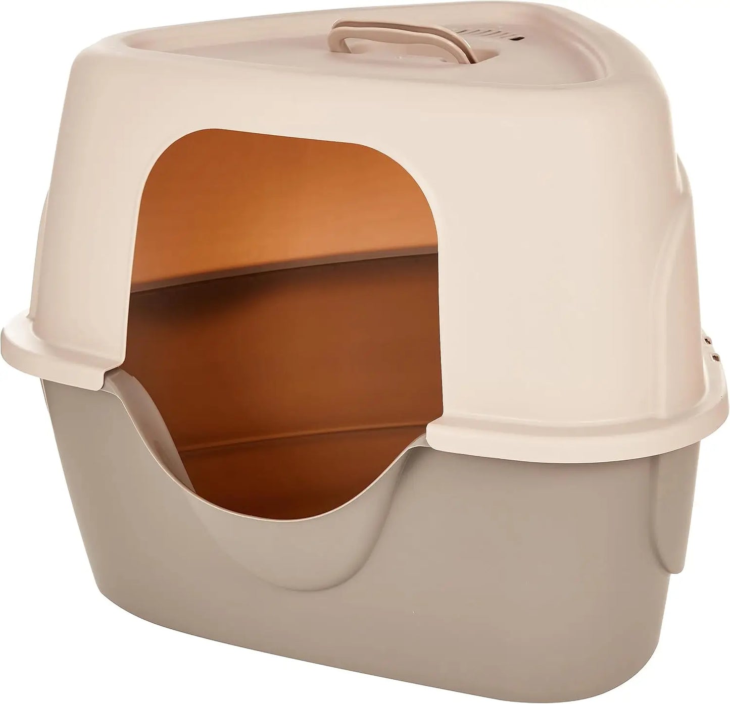 Amazon Basics Cat Litter Box with Lid No Mess Standard Unisex Charcoal 26 Inch x 23 Inch x 20 Inch - Joanie B 25