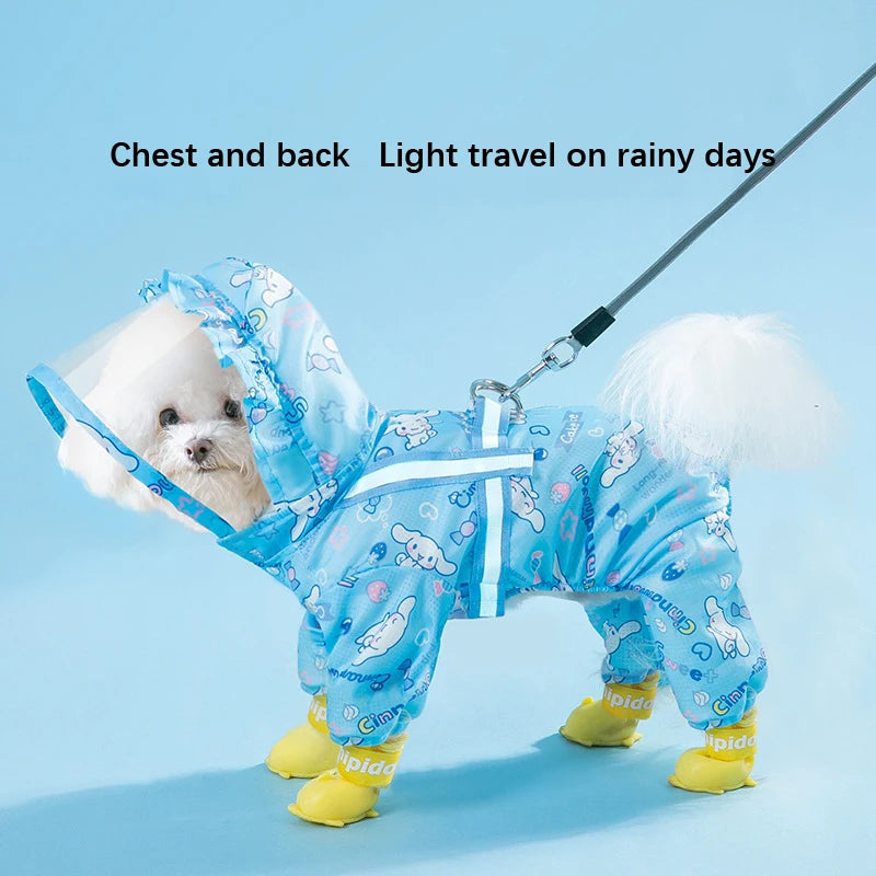 Cinnamoroll Pet Raincoat Waterproof Hood Rain Jacket for Dogs of All Sizes Keep Your Pup Dry and Stylish - Joanie B 25