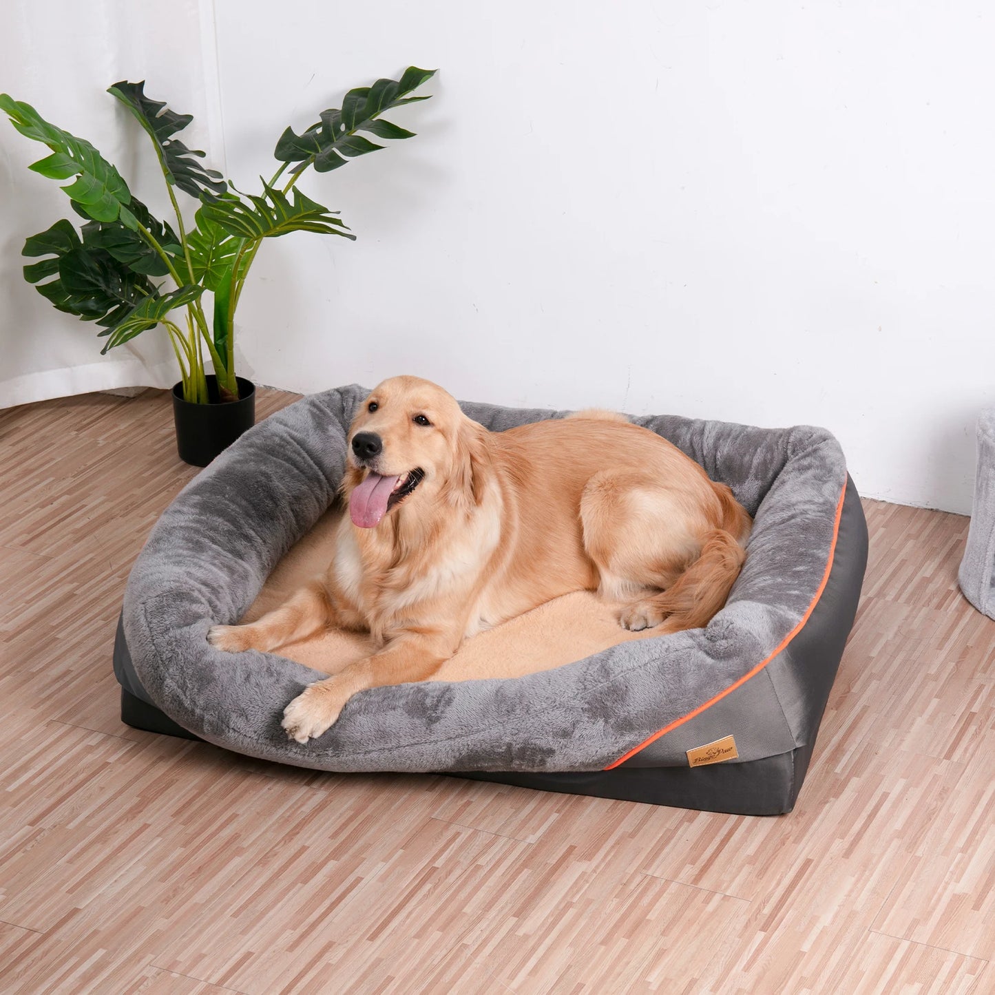 L XL 2XL 3XL Dog Bed Super Soft Orthopedic Foam Pet Bed with Cotton Padded Bolster and Removable Washable Cover - Joanie B 25