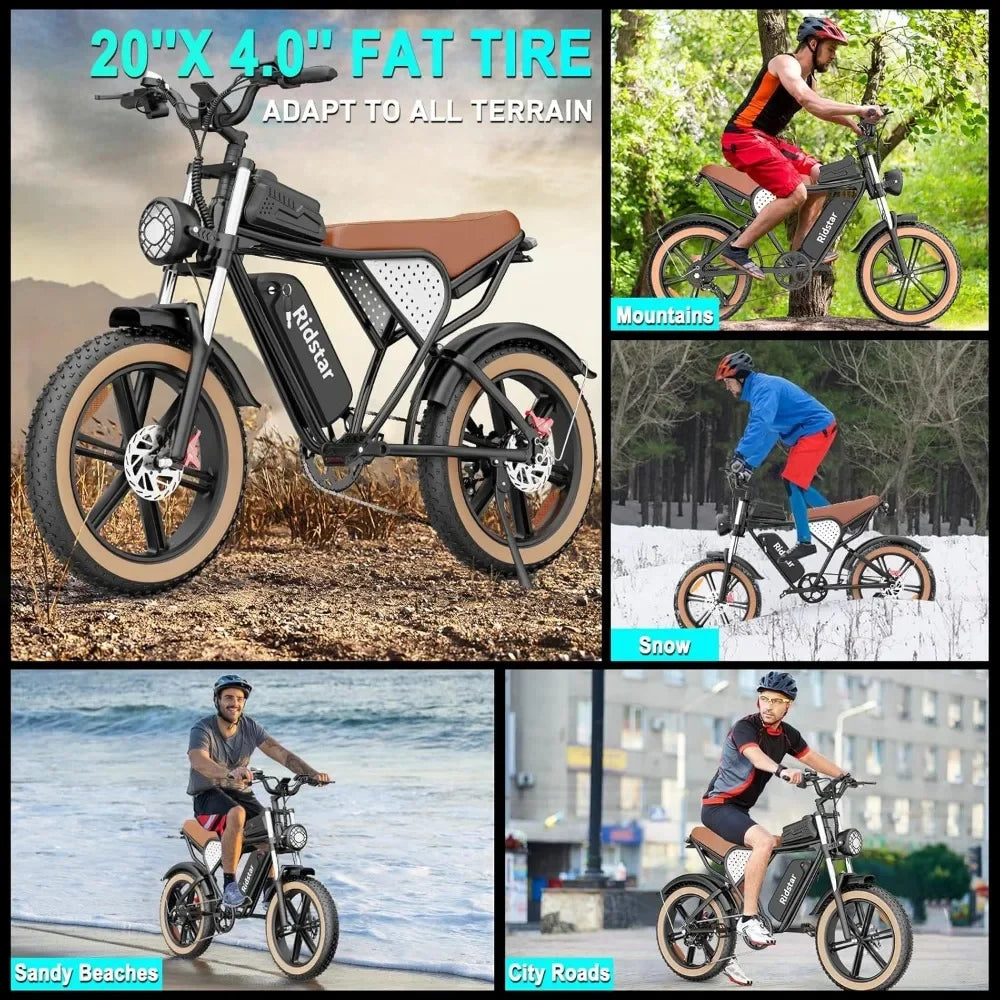 Electric Bike for Adults Q20 1500W 30MPH 48V 20AH All Terrain Fat Tire E-Bike with Digital Display and Dual Suspension - Joanie B 25