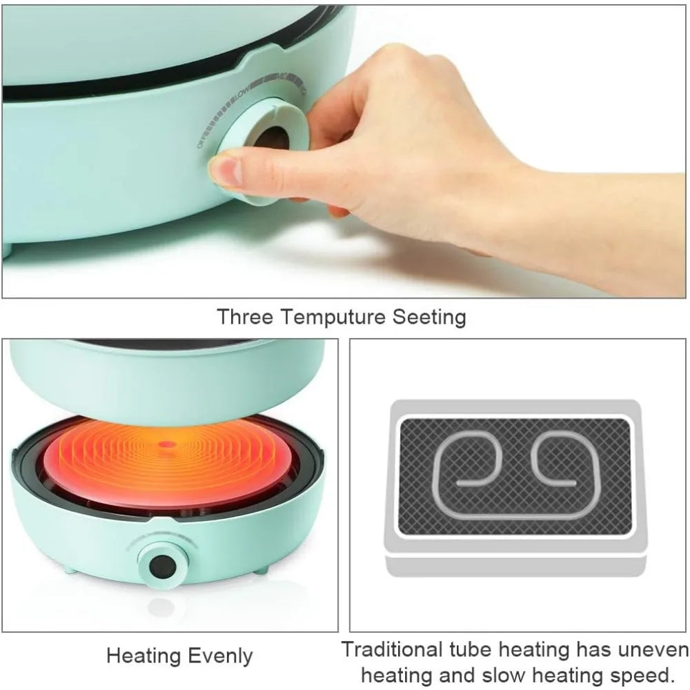 Hot Pot Electric Induction Cooker Non Stick Electric Skillet Shabu Shabu Pot 5.3 QT with Toughened Glass Lid - Joanie B 25
