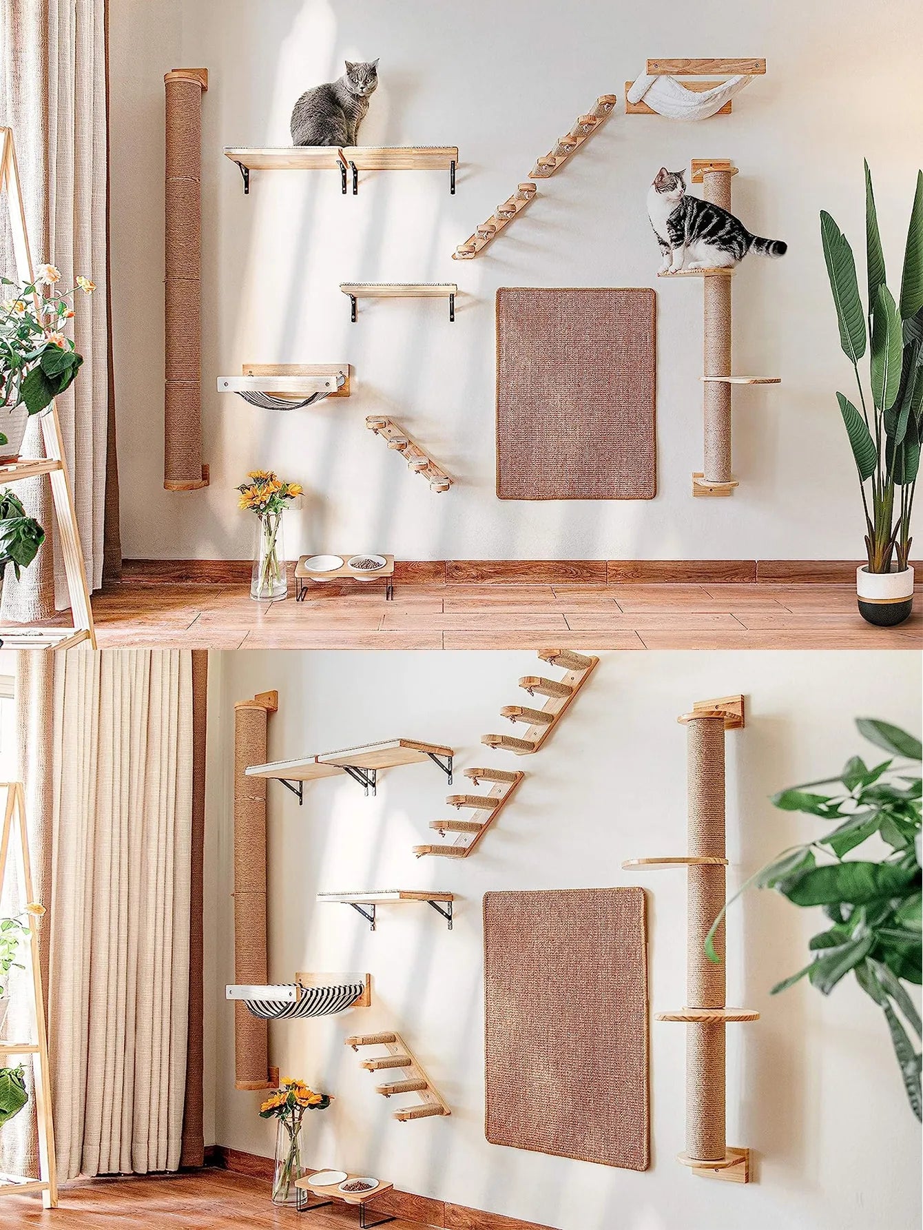 41In Cat Tree With Scratching Posts and Hammock Wall Mounted Cat Climbing Playrest Platform for Kittens and Cats - Joanie B 25