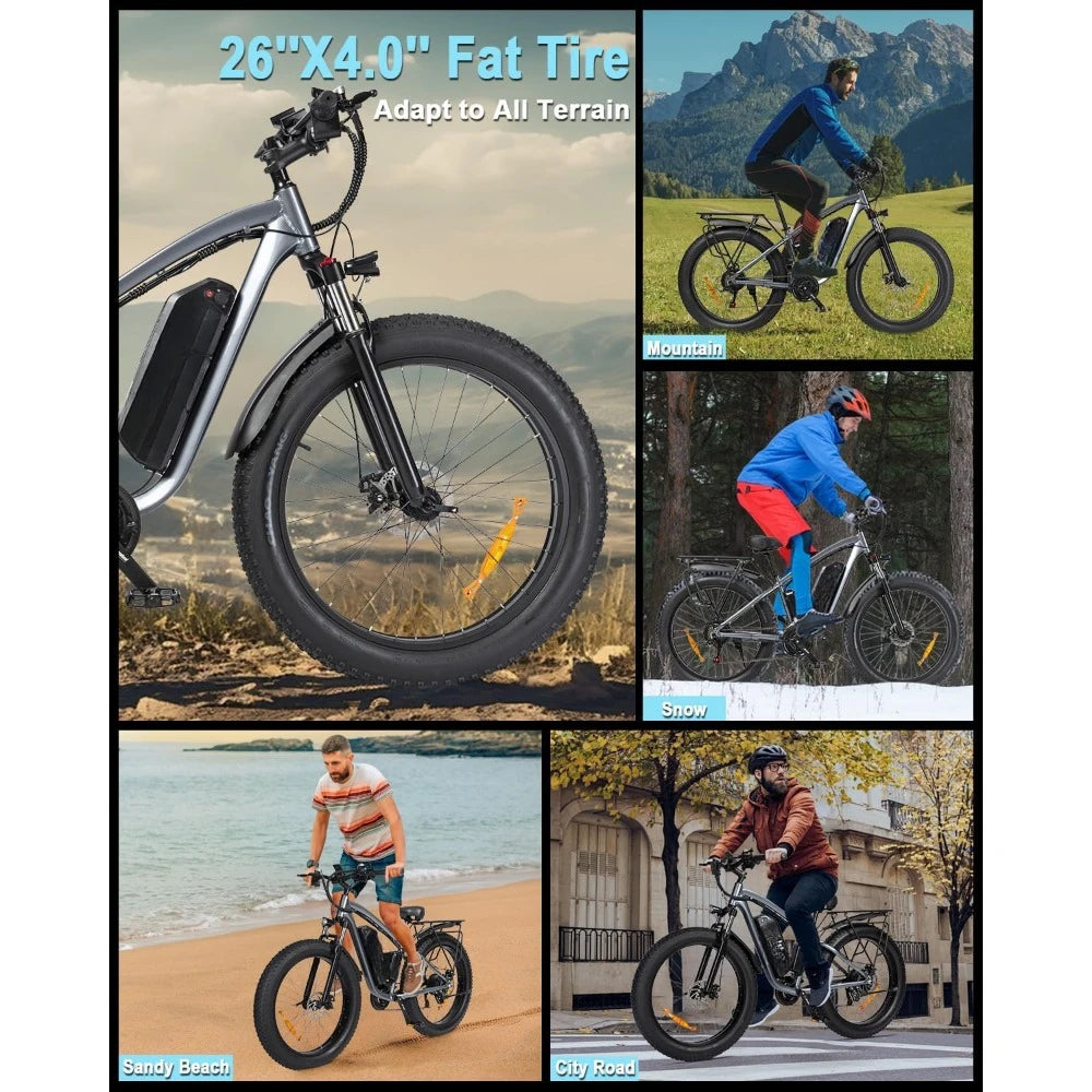 Electric Bike for Adults 1500W 2000W Dual Motor 31 MPH 48V 15.6 23AH Removable Battery 25 50 Miles All Terrain - Joanie B 25