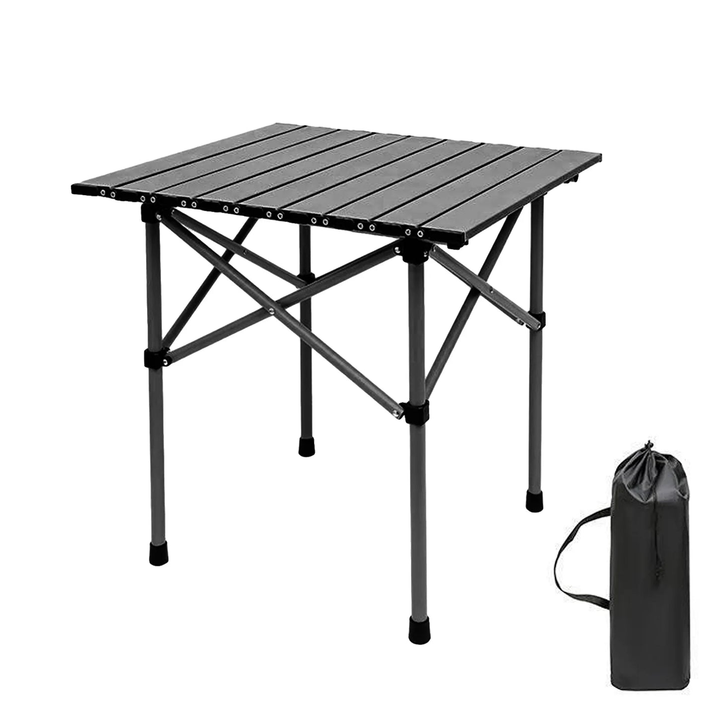 Compact Camping Table Portable Foldable Aluminum Side Table with Carry Bag Lightweight Roll Up Design - Joanie B 25