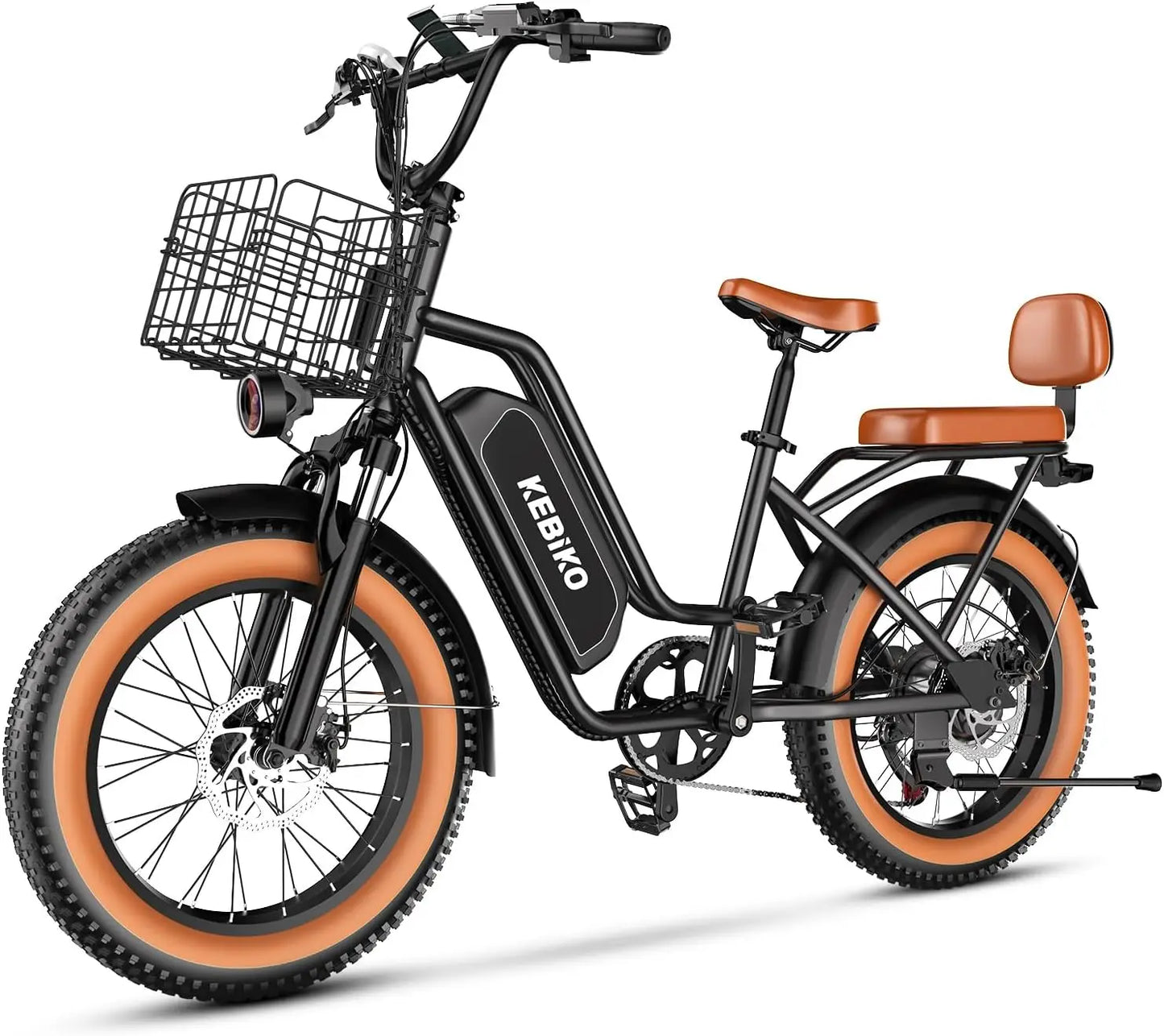 Two Seater Electric Bike with 48V 20AH Removable Battery and 20x4.0 Fat Tires for Adults Max Range 80 Miles and Speed Up to 30 MPH - Joanie B 25