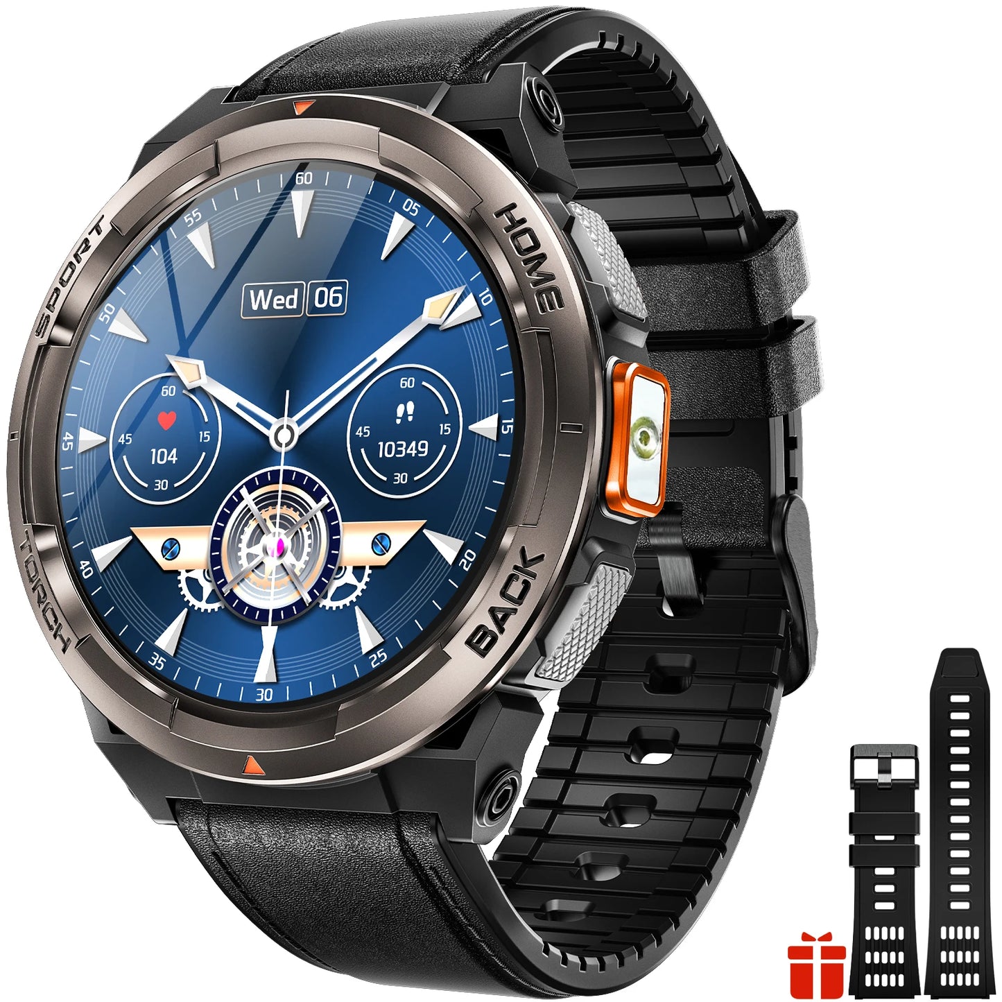 EIGIIS 1.45 Inch Smart Watch KE5 Waterproof Sports Watch with Compass Altimeter LED Flashlight - Joanie B 25