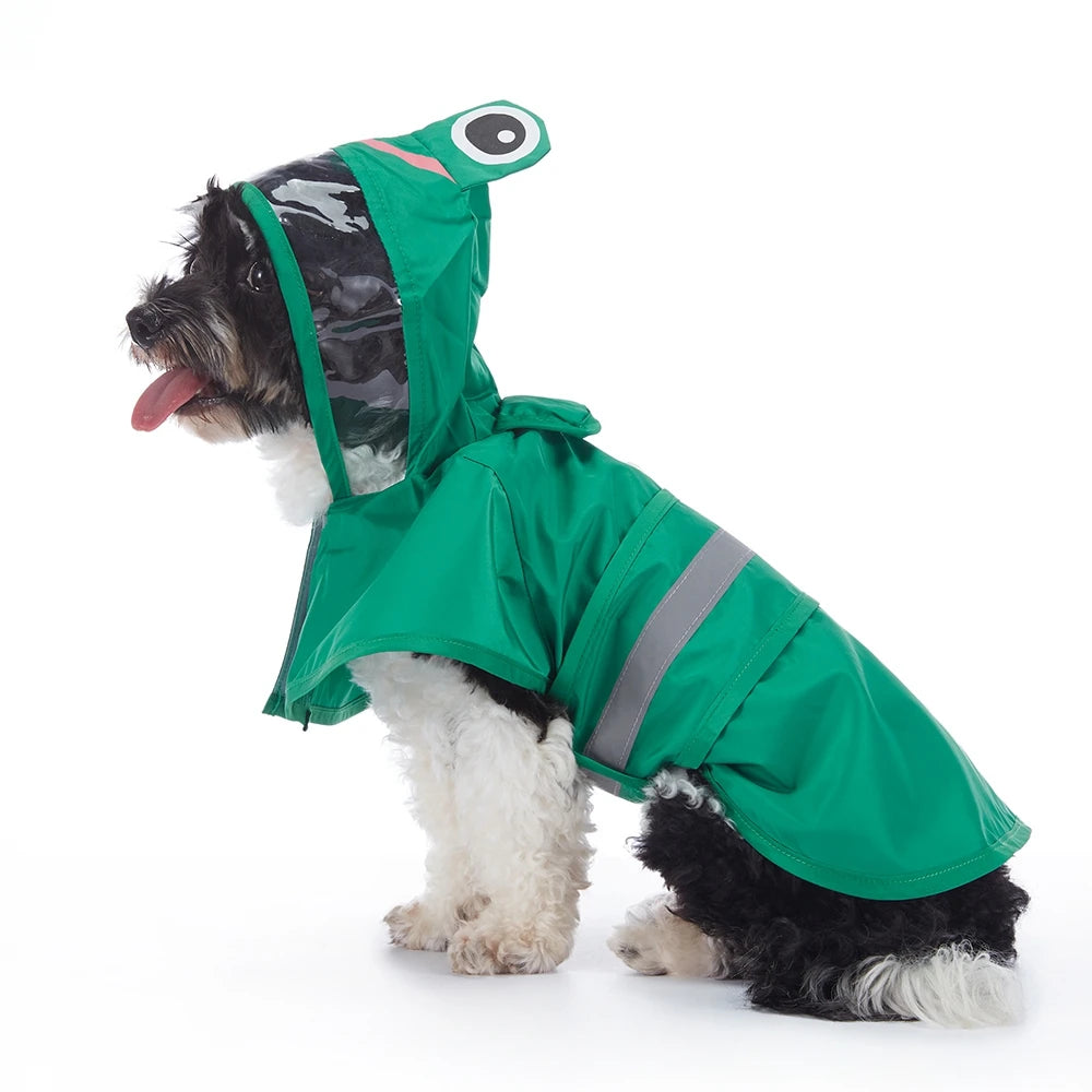 Fashionable Reflective Pet Dog Raincoat Waterproof Hooded Jacket for Big Dogs Cute Animal Raincoat - Joanie B 25