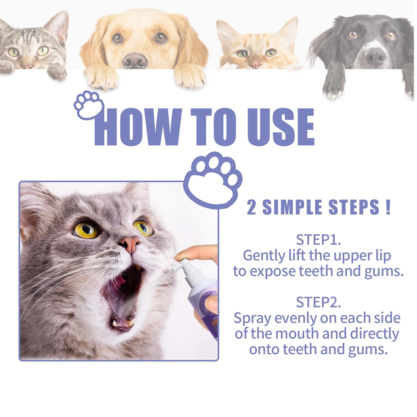 1-4PCS Yegbong Dog and Cat Teeth Cleaning Spray Pet Oral Hygiene Breath Freshening and Deodorizing Pet Supplies - Joanie B 25