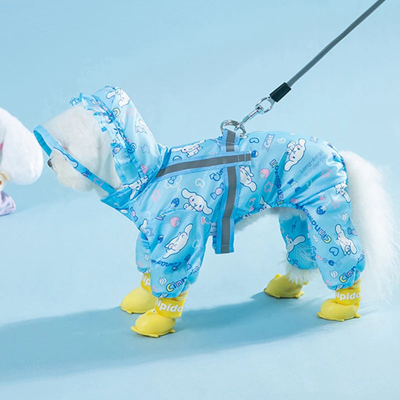 Cinnamoroll Pet Raincoat Waterproof Hood Rain Jacket for Dogs of All Sizes Keep Your Pup Dry and Stylish - Joanie B 25