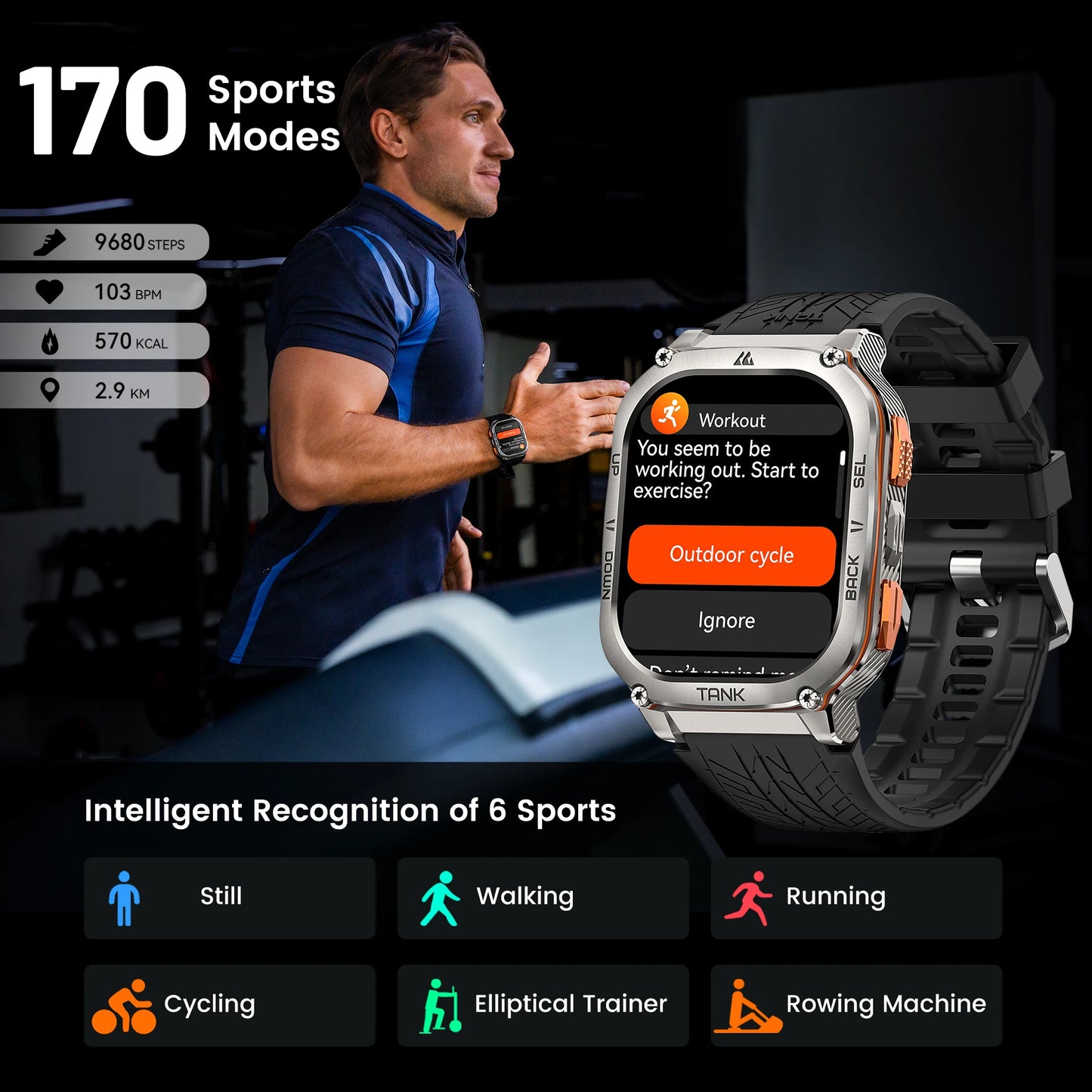 Original KOSPET TANK M3 Ultra GPS Smartwatch for Men Waterproof Electronic Smart Watch with AMOLED Display 480mAh Bluetooth AOD Digital Fitness Tracker - Joanie B 25