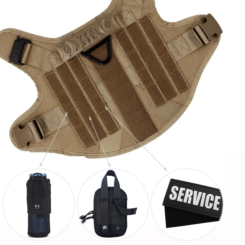 Large Dog Harness and Leash Set for German Shepherd and Malinois Training Walking Vest with Collar and Padded Breathable Mesh for Medium and Large Dogs - Joanie B 25