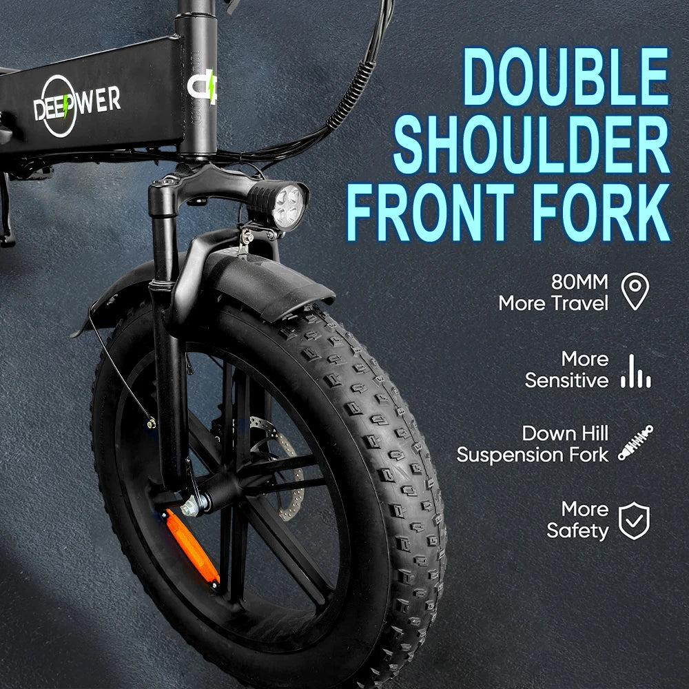 IDOTATA Ebike A2 Electric Bike 750W Motor 48V 20AH Lithium Battery Folding 20 Inch Fire Tire Adult MTB E Bike - Joanie B 25