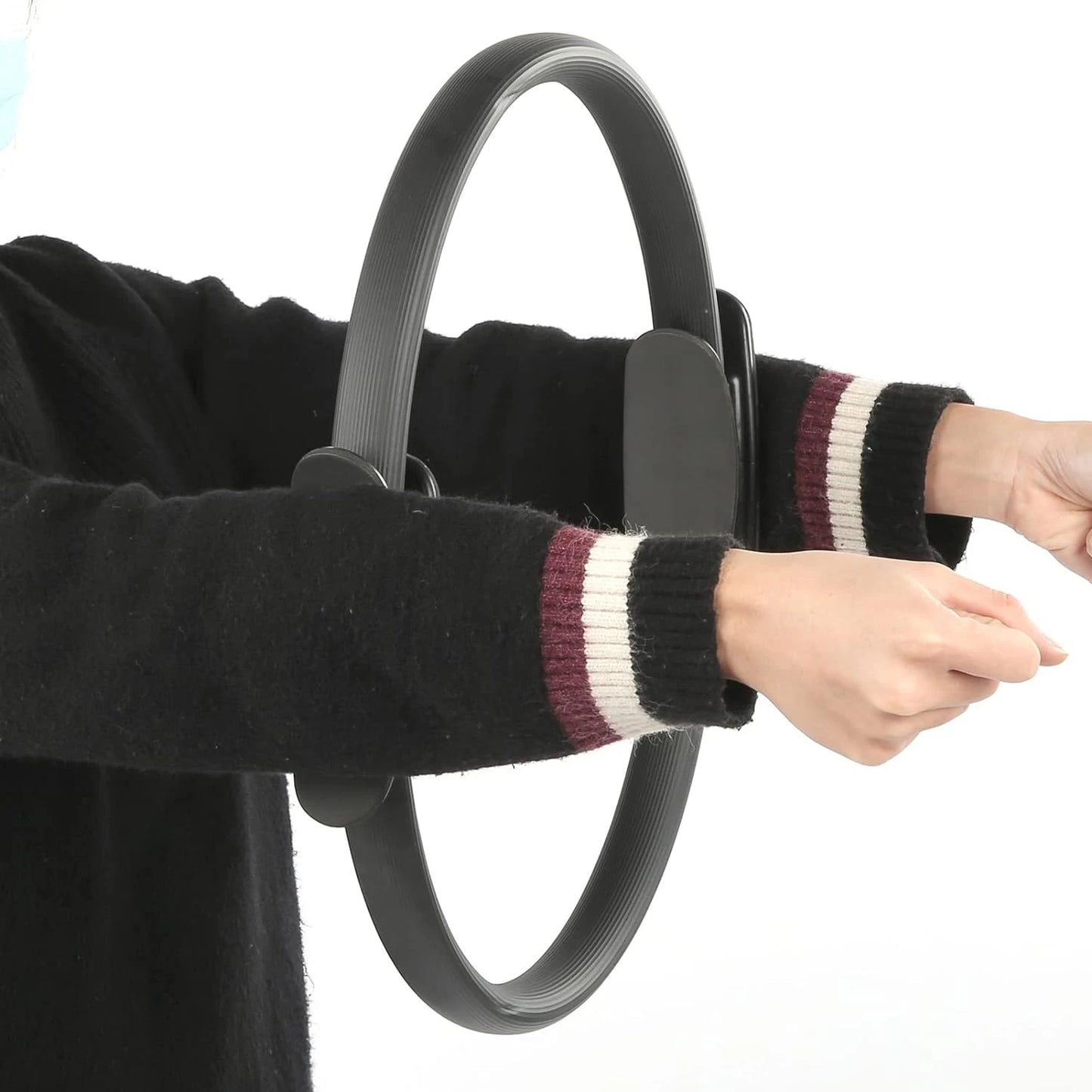 Premium Quality Yoga Ring for Enhanced Flexibility and Strength with Double Handles Black Durable Exercise Accessory - Joanie B 25