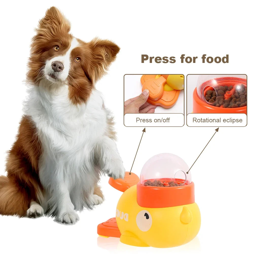 Yellow Duck Dog Puzzle Feeder Automatic Food Snack Dispenser for Training and Mental Enrichment - Joanie B 25