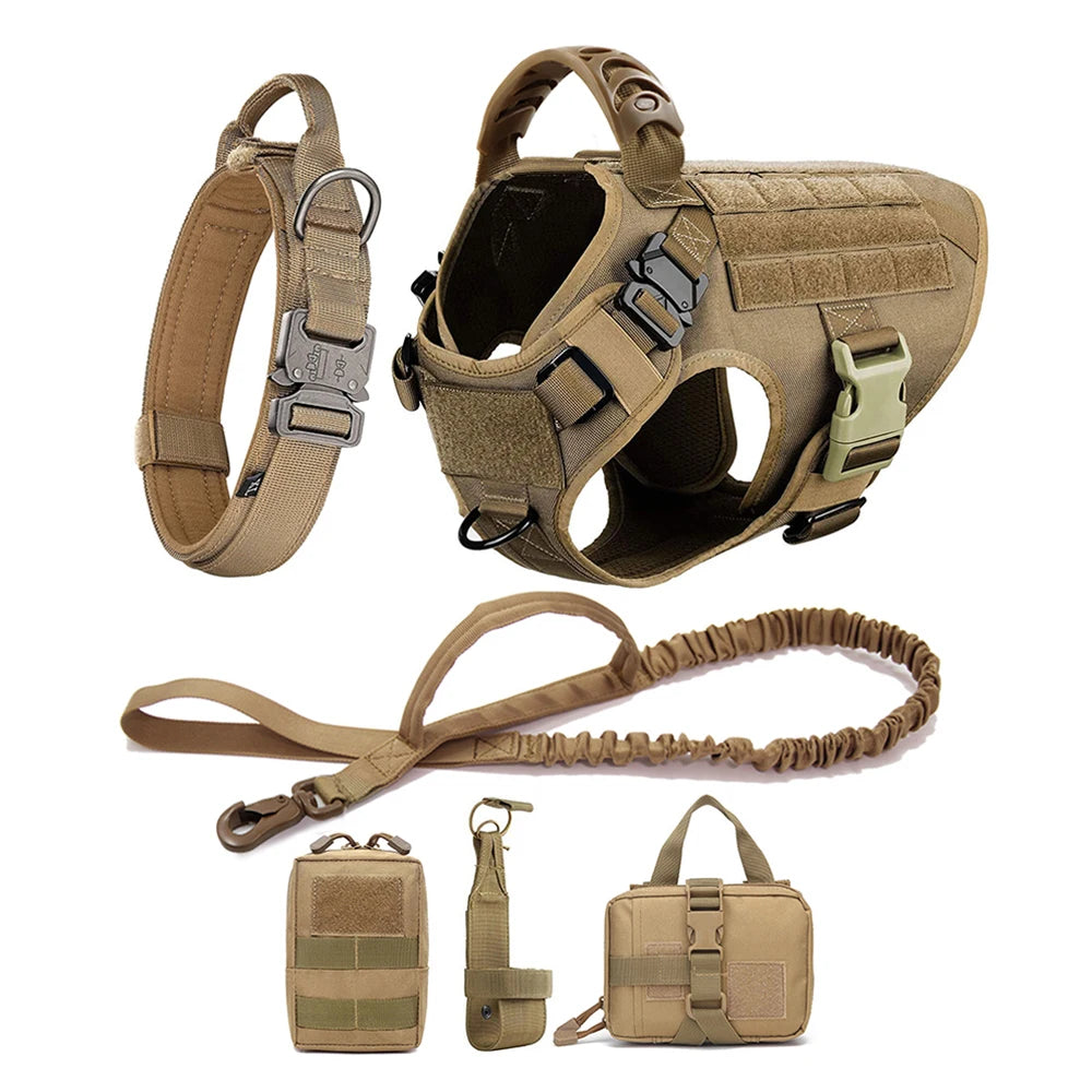 Large Dog Harness and Leash Set for German Shepherd and Malinois Training Walking Vest with Collar and Padded Breathable Mesh for Medium and Large Dogs - Joanie B 25