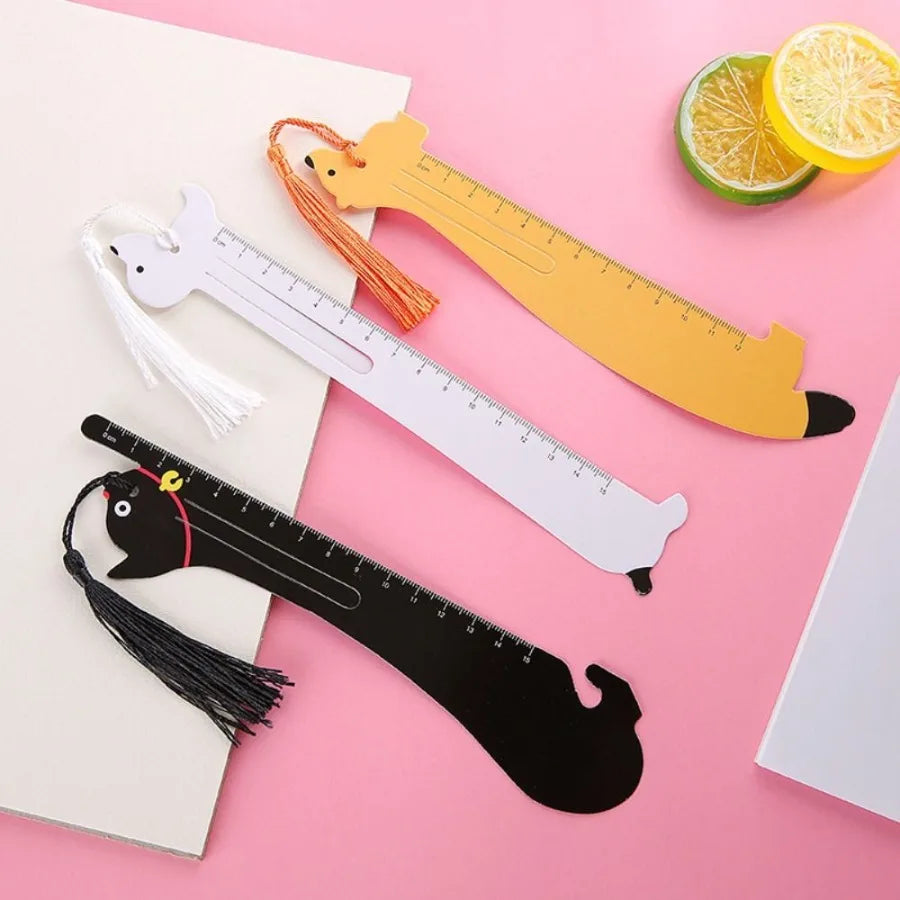 2pcs Cartoon Pet Straight Ruler Bookmarks 5.91 Inch Scale Ruler Learning Kawaii Stationery Office School Supplies - Joanie B 25