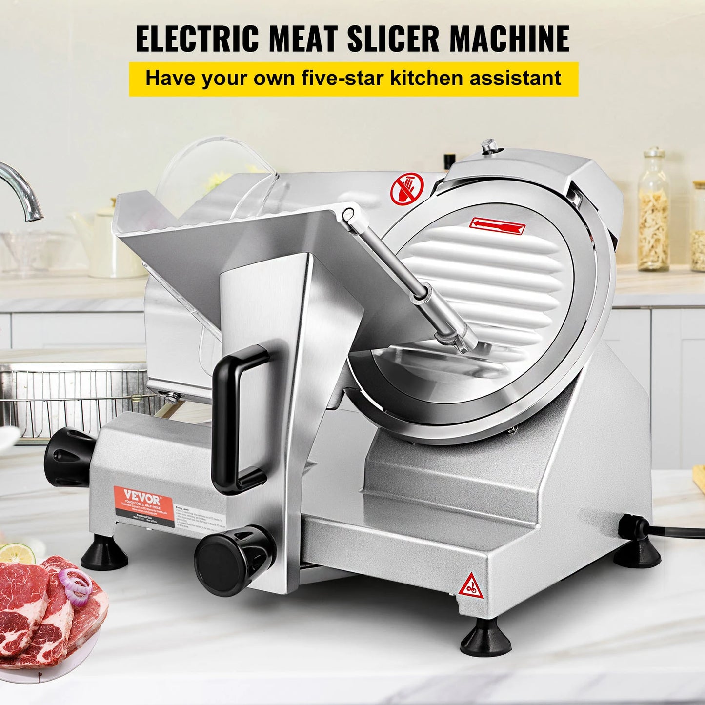 VEVOR Electric Meat Slicer 200W 240W 320W 340W Adjustable Thickness Deli Food Slicer for Home and Commercial Use - Joanie B 25
