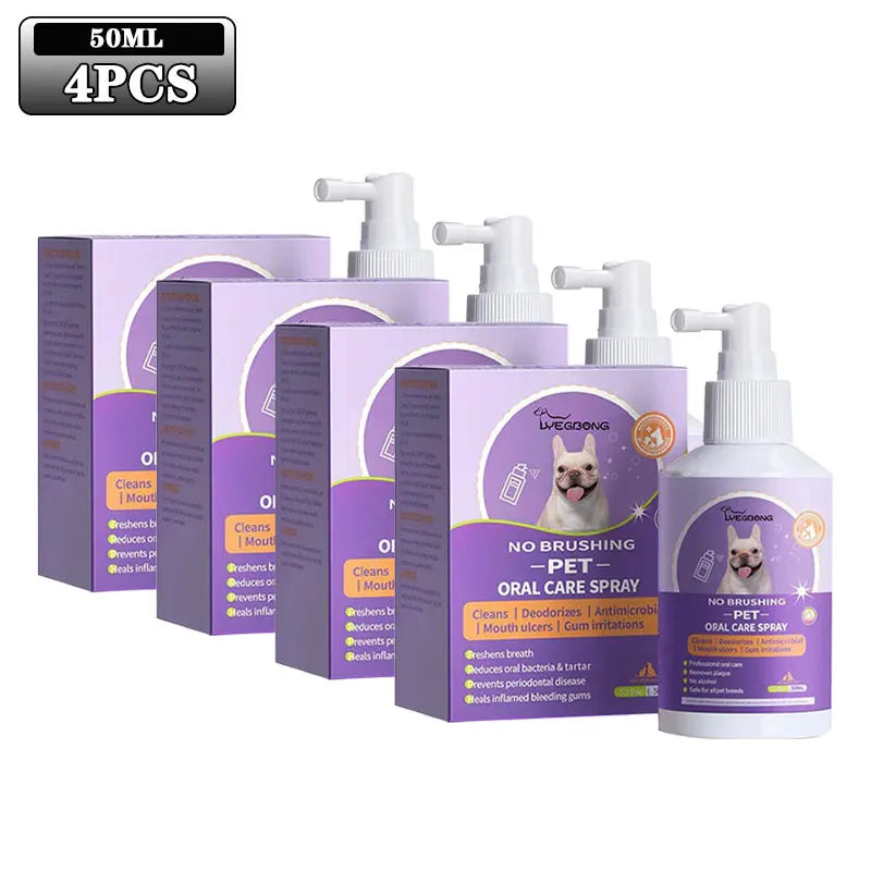 1-4PCS Yegbong Dog and Cat Teeth Cleaning Spray Pet Oral Hygiene Breath Freshening and Deodorizing Pet Supplies - Joanie B 25
