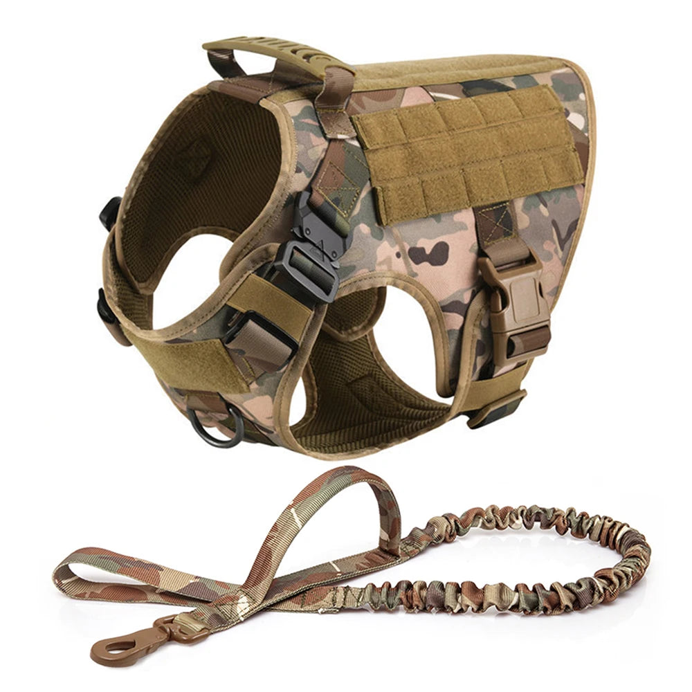 Large Dog Harness and Leash Set for German Shepherd and Malinois Training Walking Vest with Collar and Padded Breathable Mesh for Medium and Large Dogs - Joanie B 25