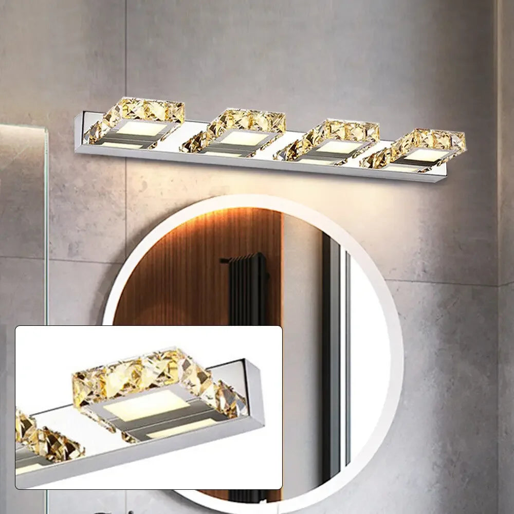 LED Lights for Bathroom Mirror 4 LED Crystal Mirror Front Vanity Lights Make-up Wall Lamp - Joanie B 25