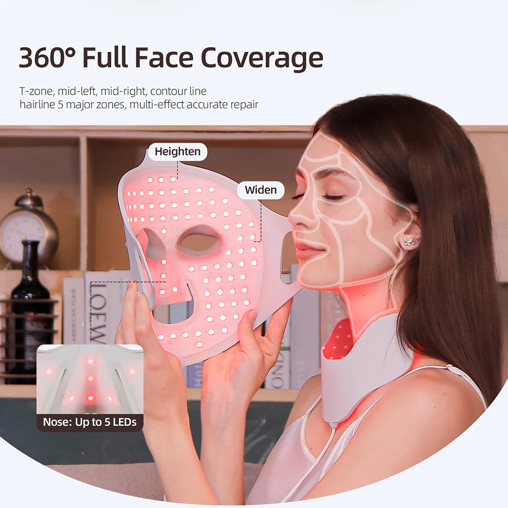 7 Colors Photon Face Neck LED Mask Red Light Infrared