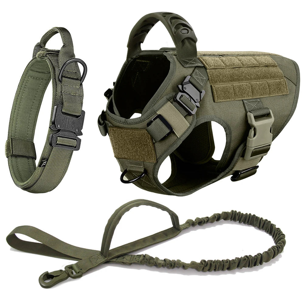 Large Dog Harness and Leash Set for German Shepherd and Malinois Training Walking Vest with Collar and Padded Breathable Mesh for Medium and Large Dogs - Joanie B 25