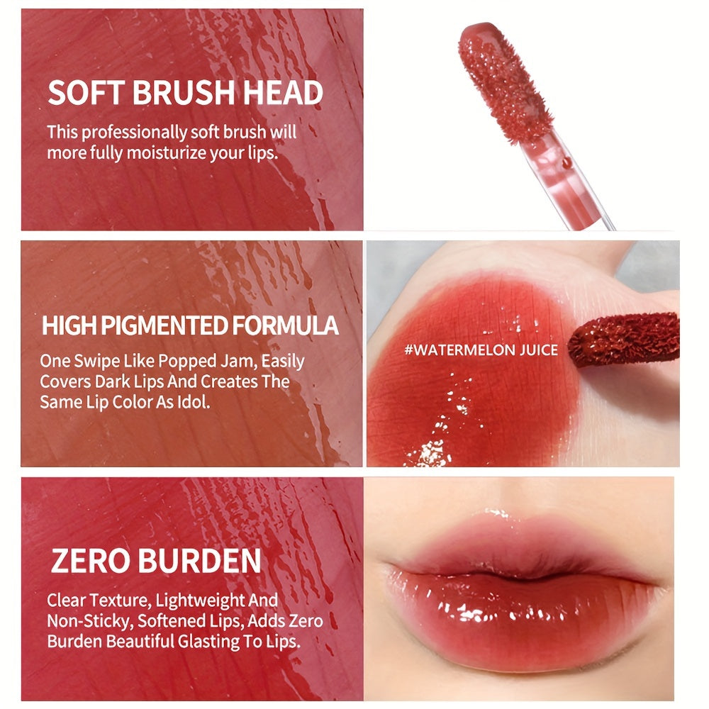 24 Colors Lip Tint Stain Set, Water Tint Lip Stain Korean Lip Gloss Long Lasting, Plumping Mini Liquid Lipstick Moisturizing Lip Tint, Multi-Use Lip & Cheek Tint, Non-sticky, Lightweight, Vivid Color