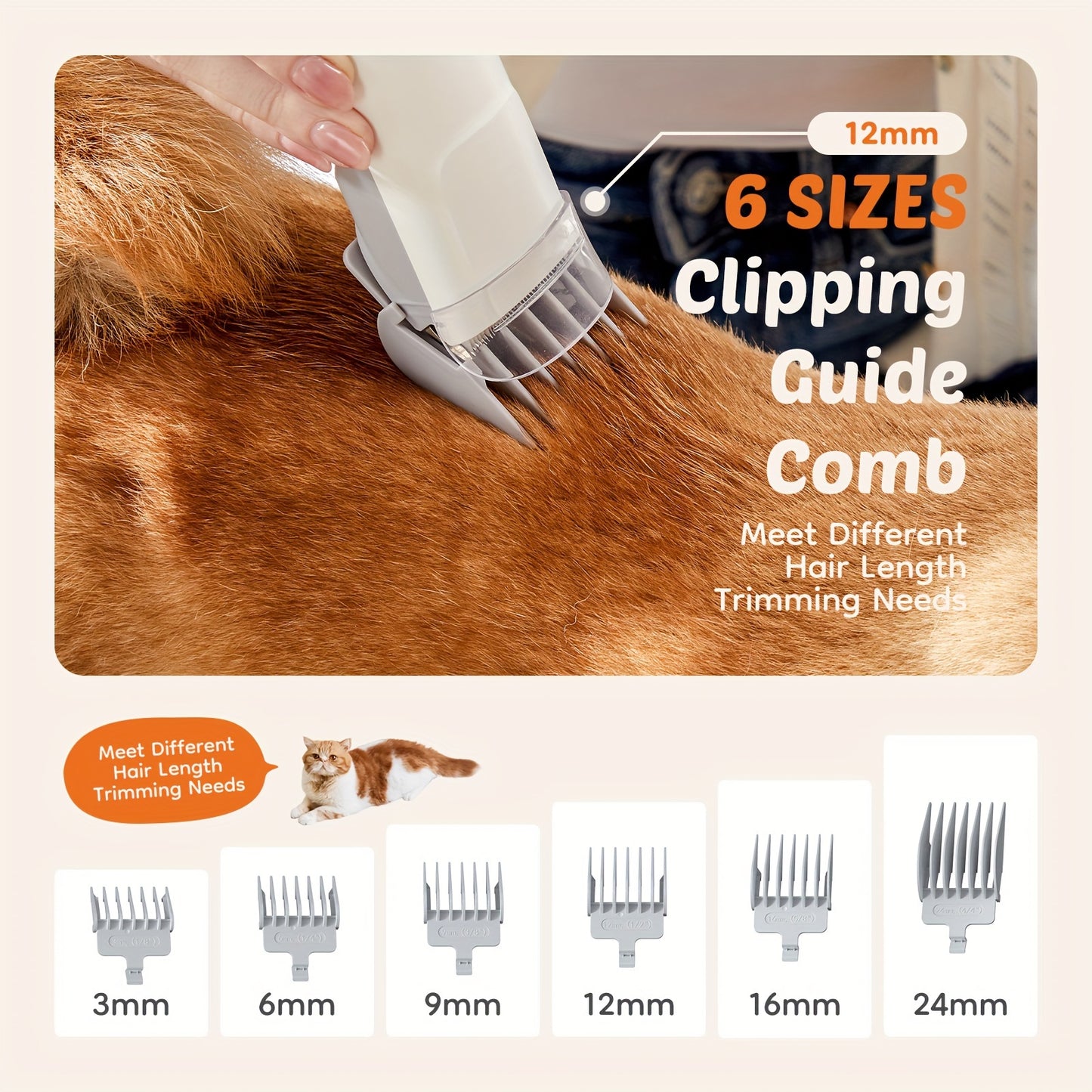 Dog/cat/pet Grooming Vacuum Cleaner, Mulifunctional Grooming Tools, 3 Suction Modes, Cordless Clipper, 5 Grooming Tools, Low-noise Pet Hair Clipper