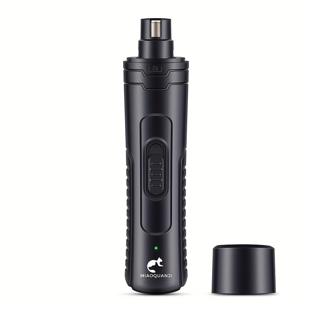 [Quiet Electric Nail Grinder] Rechargeable Quiet Electric Dog & Nail Grinder - 3-Stage Grinding System, 3 LED Lights, Safe for Large/Small Dogs, Cats, Small Animals - Pet Nail Trimmer