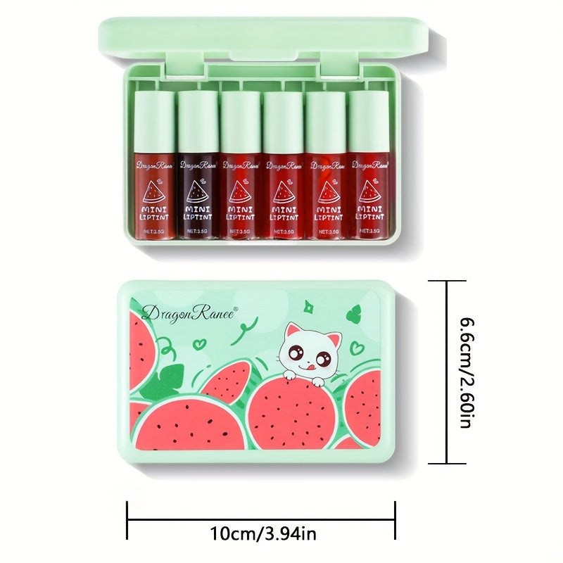 24 Colors Lip Tint Stain Set, Water Tint Lip Stain Korean Lip Gloss Long Lasting, Plumping Mini Liquid Lipstick Moisturizing Lip Tint, Multi-Use Lip & Cheek Tint, Non-sticky, Lightweight, Vivid Color
